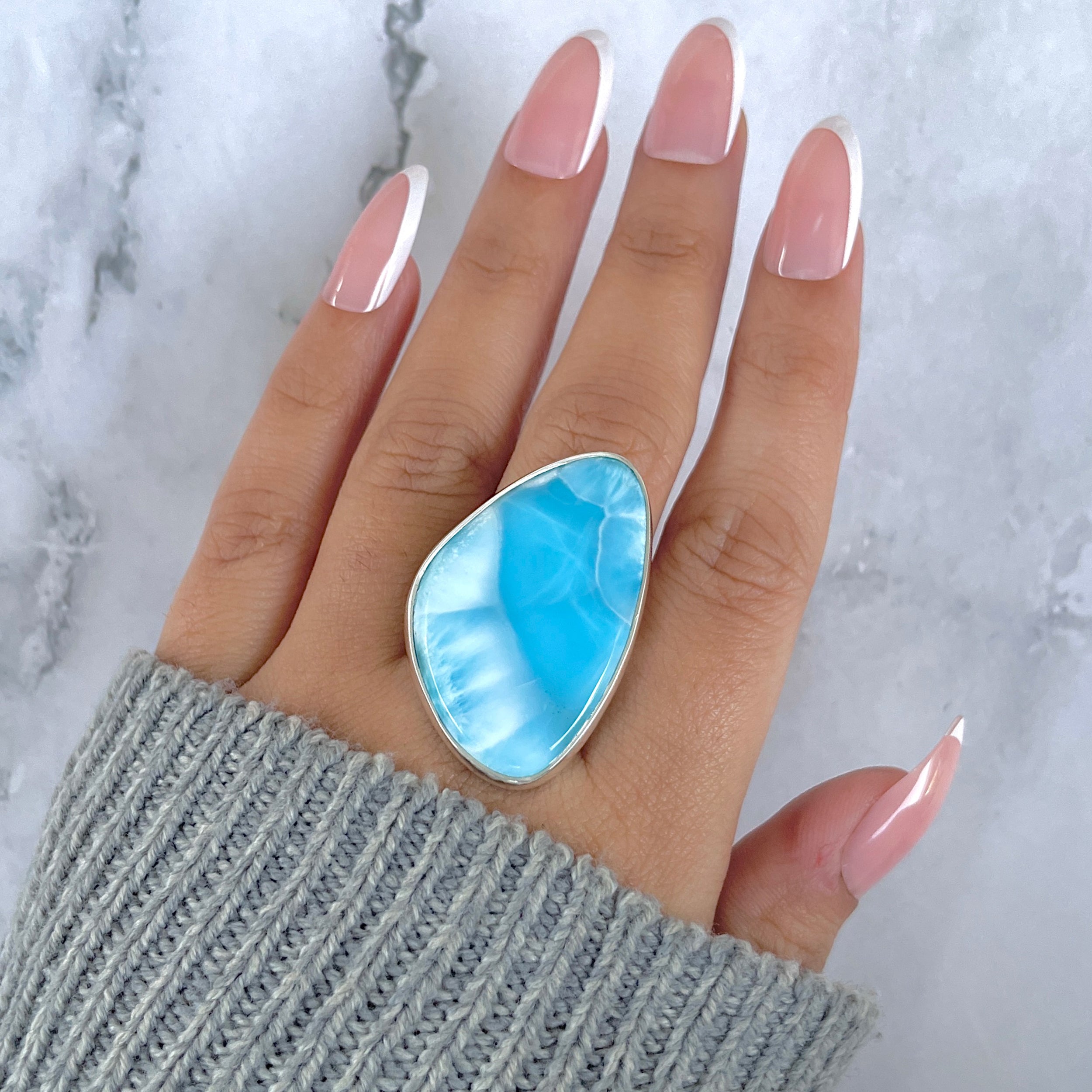 Larimar Adjustable Ring-(LAR-R-1462.)