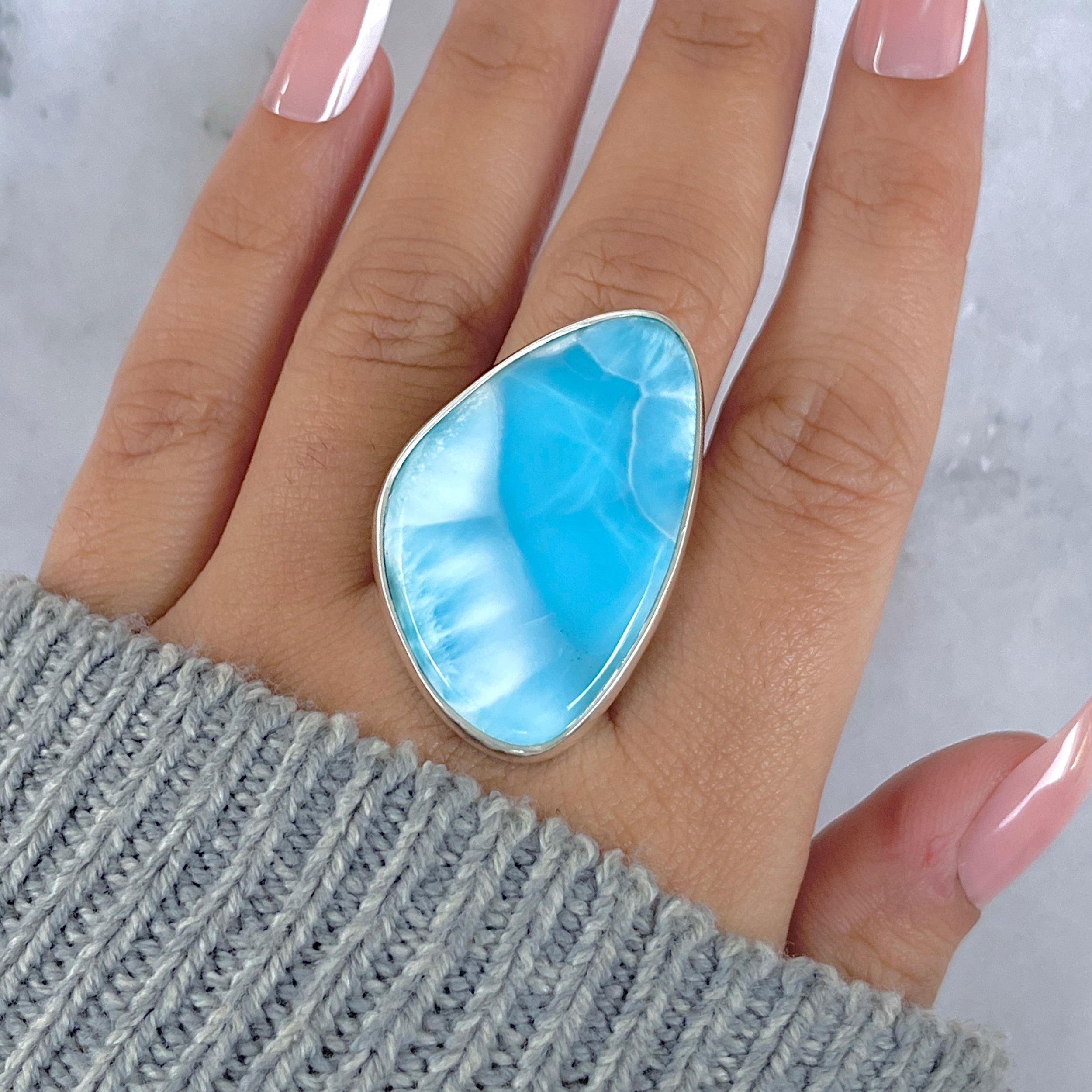 Larimar Adjustable Ring-(LAR-R-1462.)
