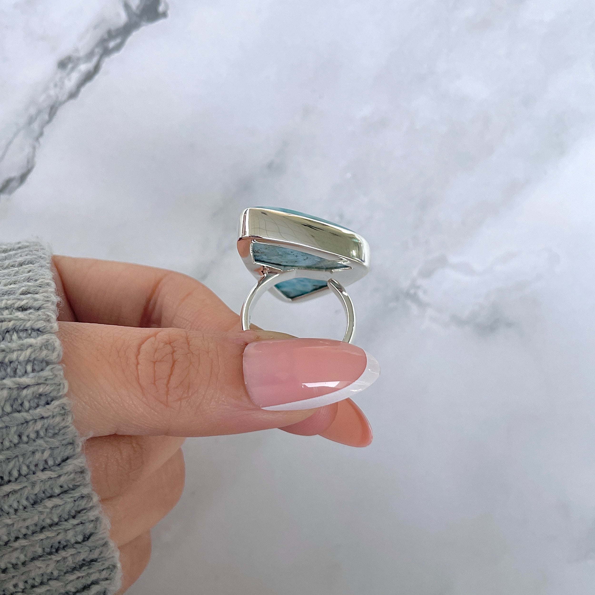 Larimar Adjustable Ring-(LAR-R-1463.)