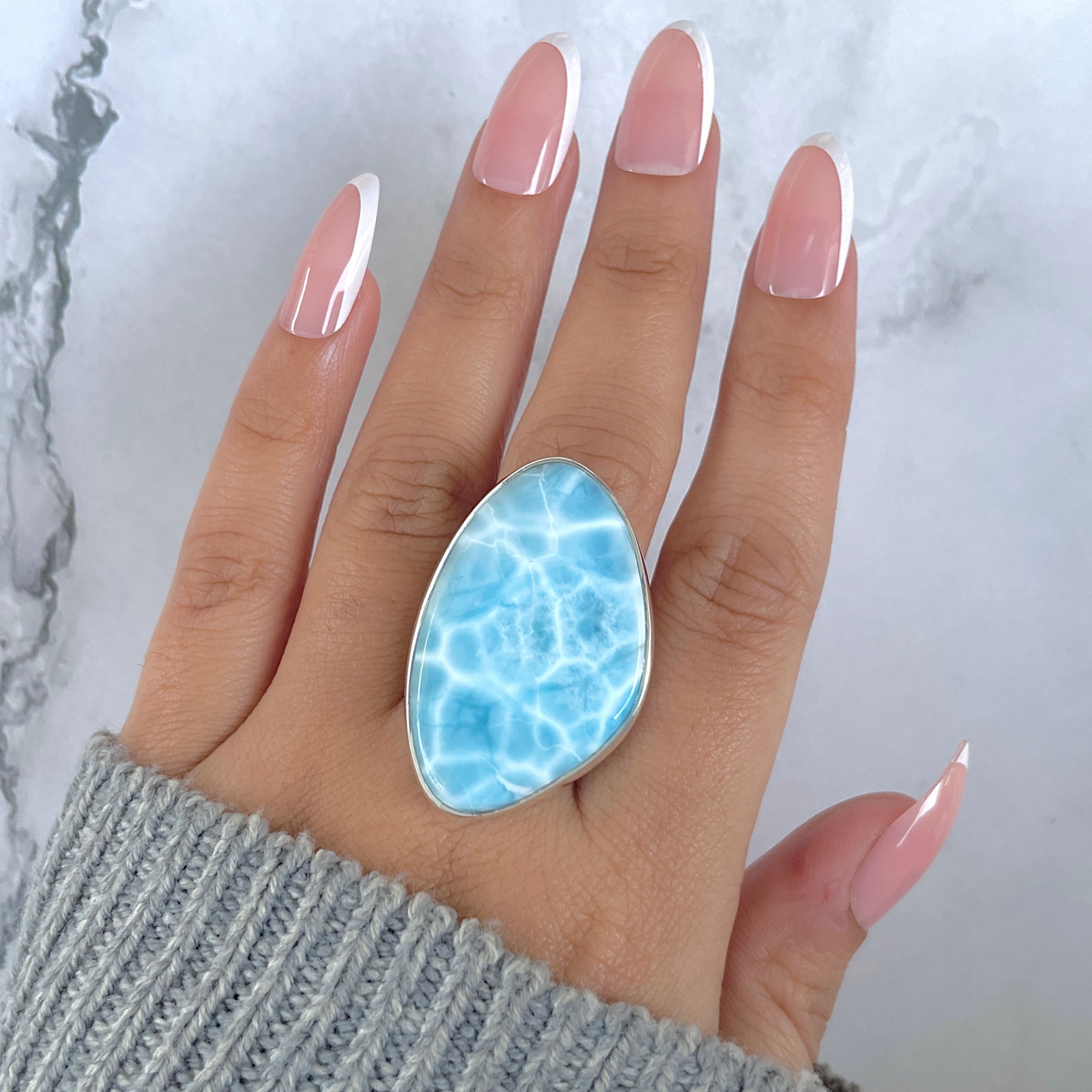 Larimar Adjustable Ring-(LAR-R-1464.)