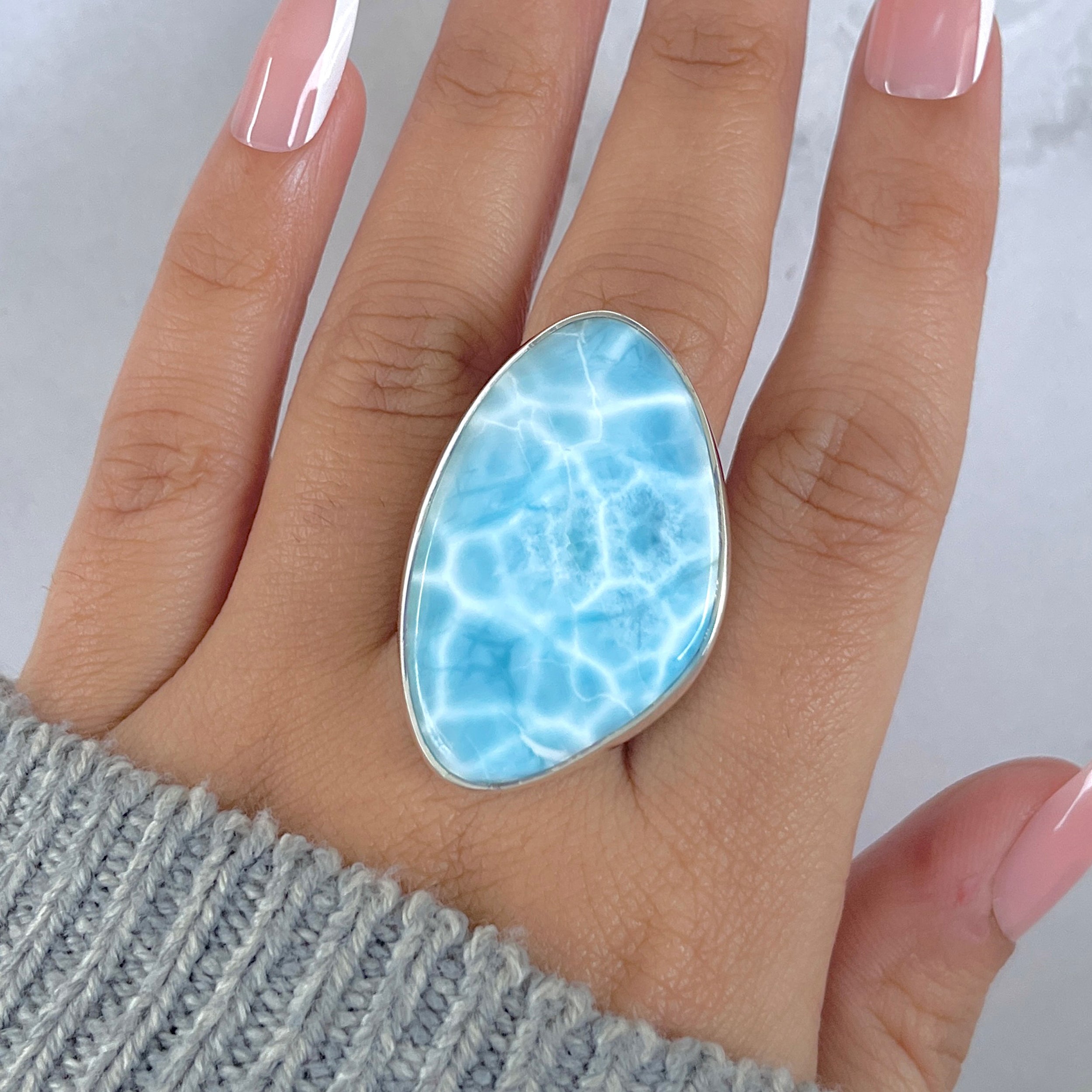 Larimar Adjustable Ring-(LAR-R-1464.)