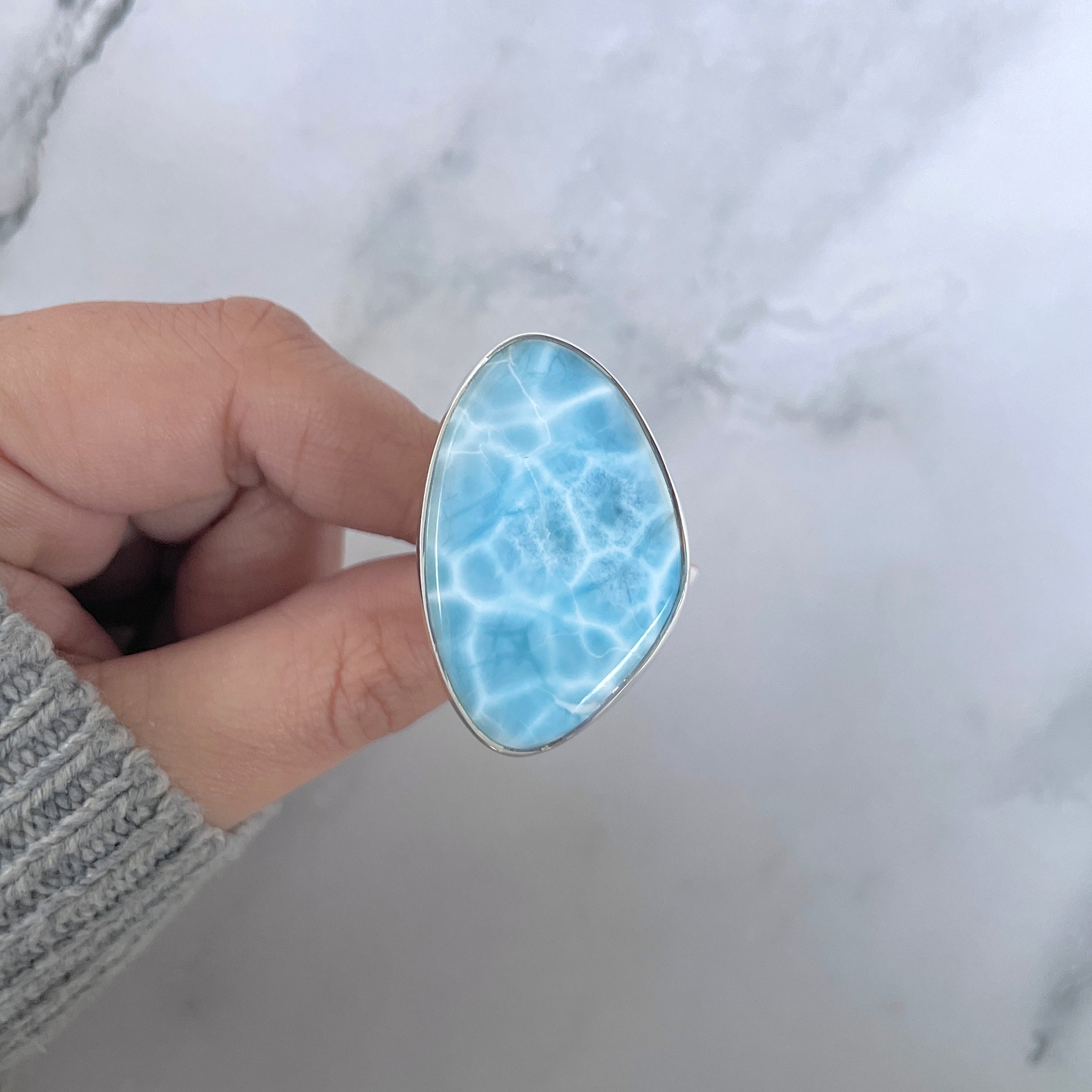Larimar Adjustable Ring-(LAR-R-1464.)