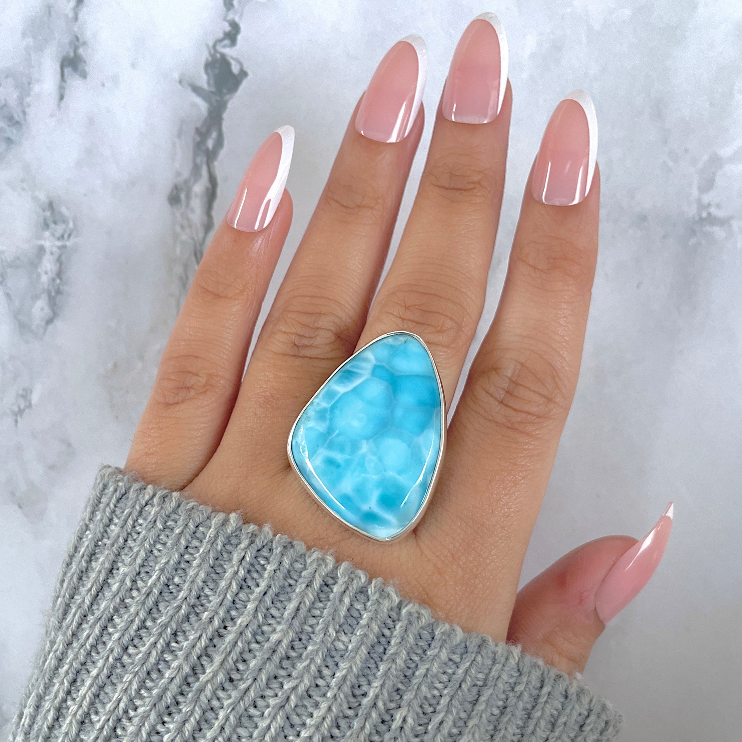 Larimar Adjustable Ring-(LAR-R-1465.)