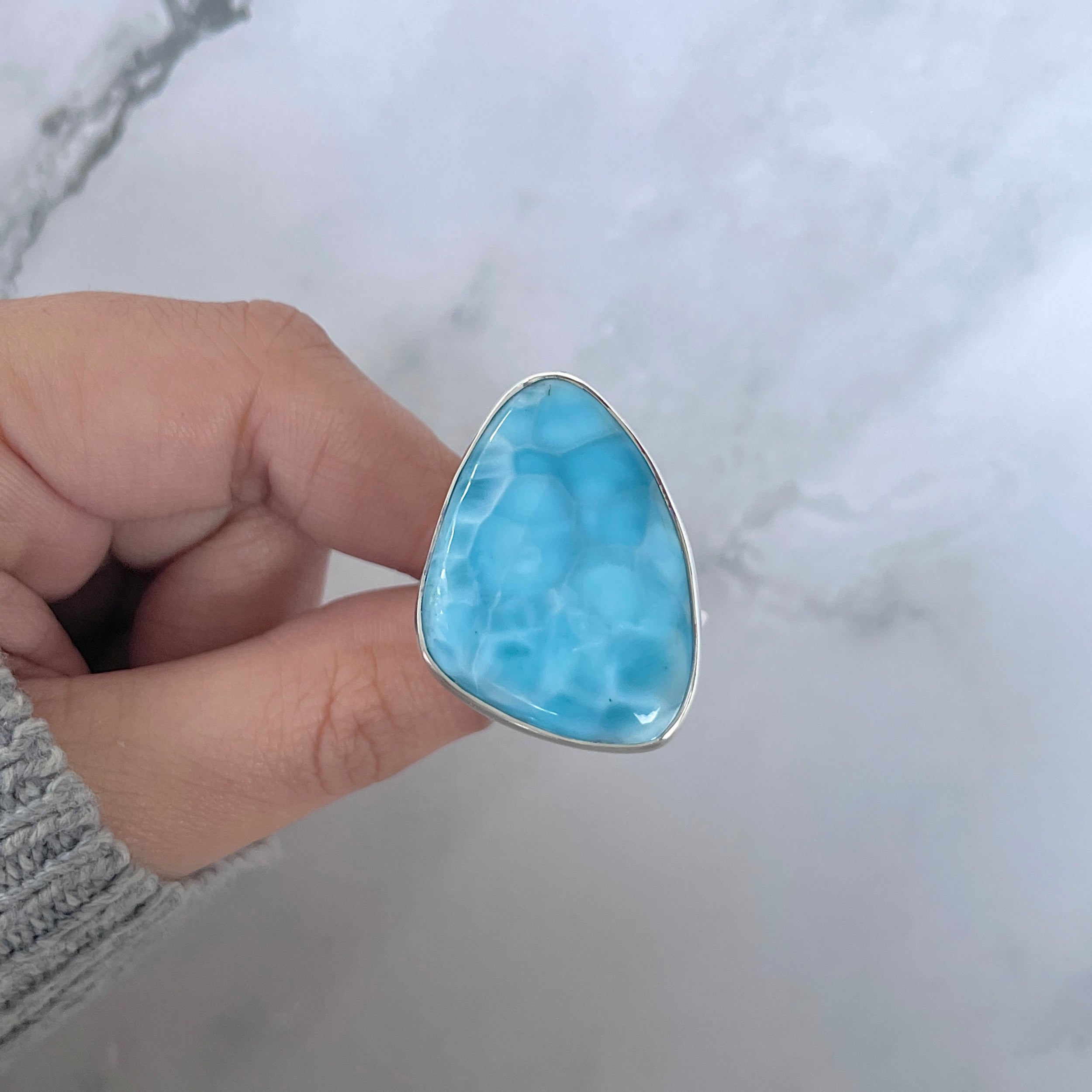 Larimar Adjustable Ring-(LAR-R-1465.)