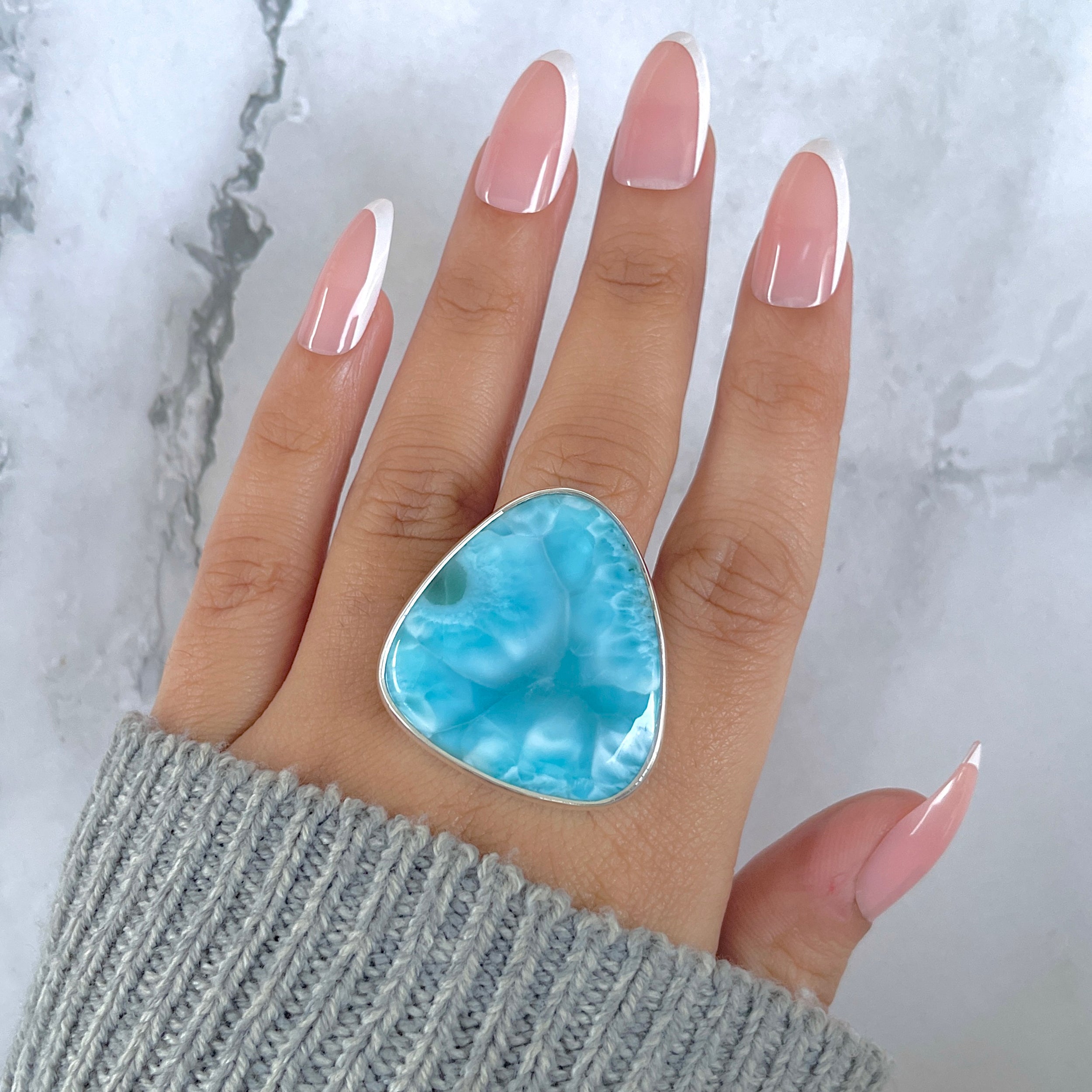 Larimar Adjustable Ring-(LAR-R-1466.)