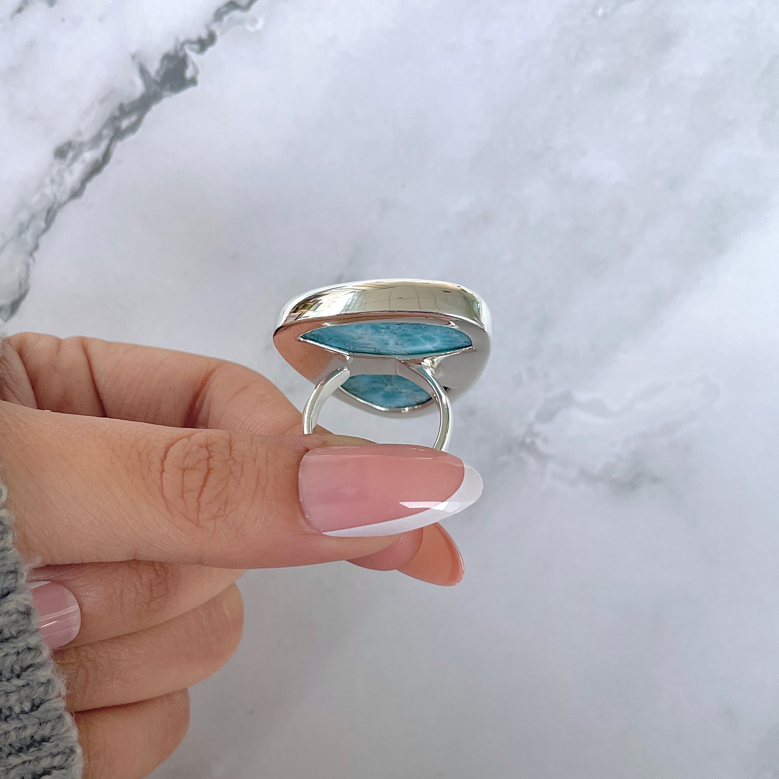 Larimar Adjustable Ring-(LAR-R-1466.)