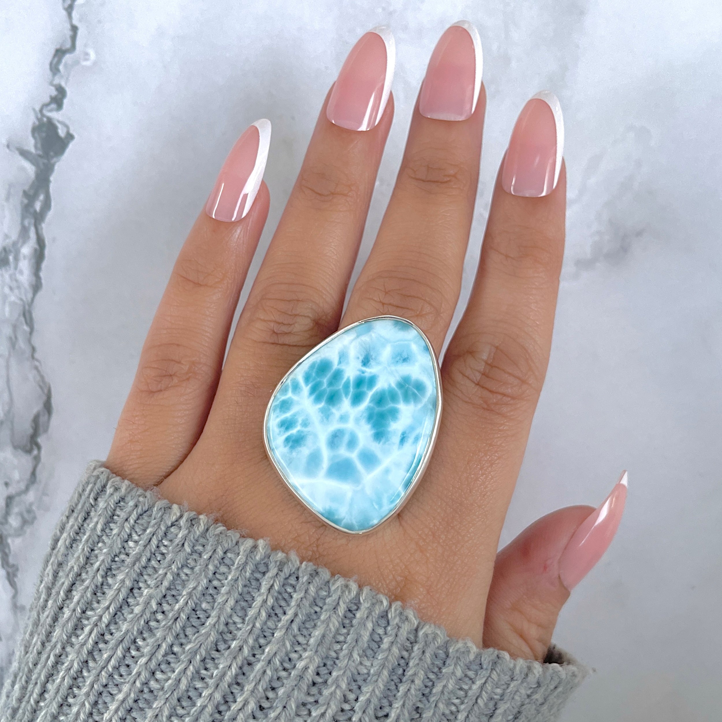 Larimar Adjustable Ring-(LAR-R-1467.)