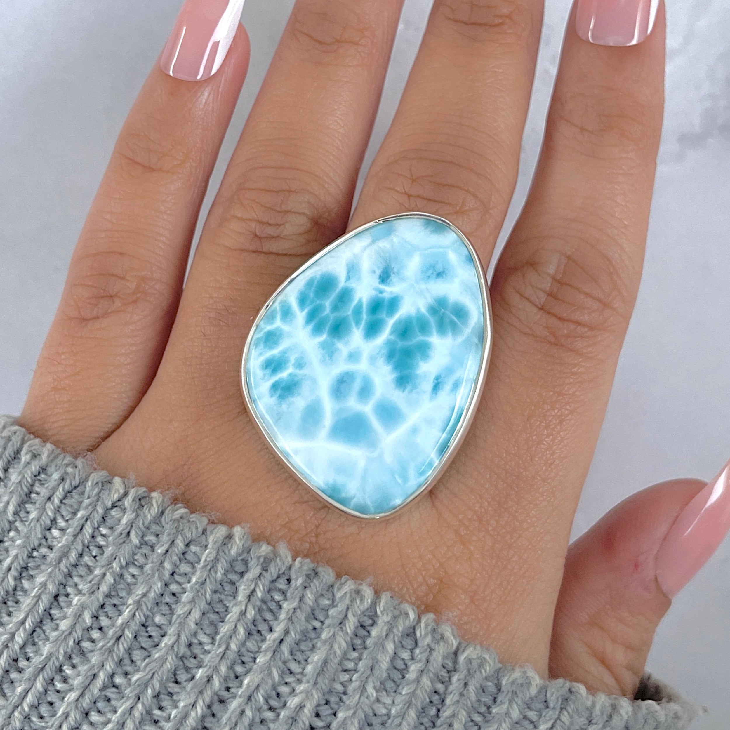 Larimar Adjustable Ring-(LAR-R-1467.)