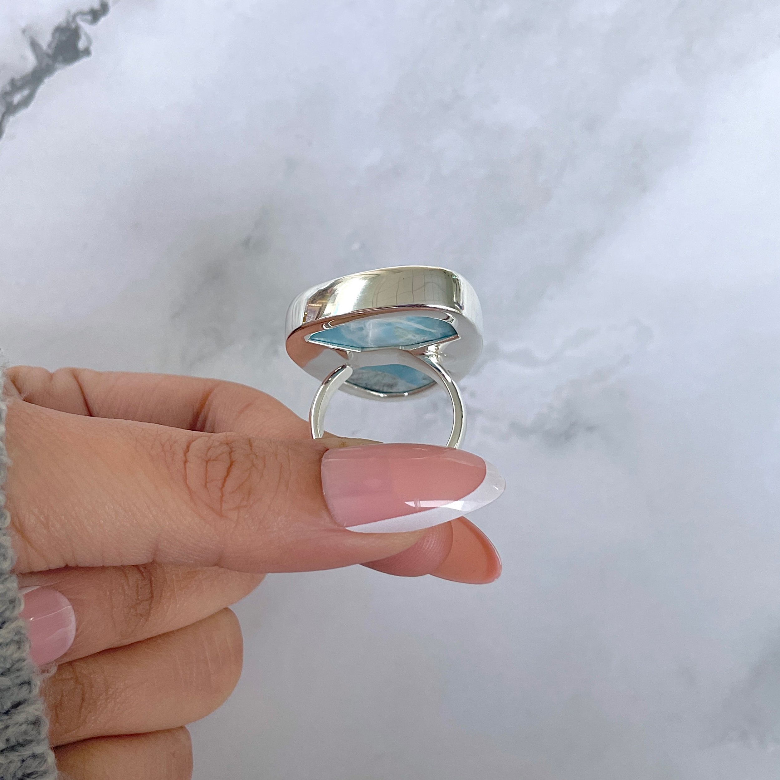 Larimar Adjustable Ring-(LAR-R-1467.)