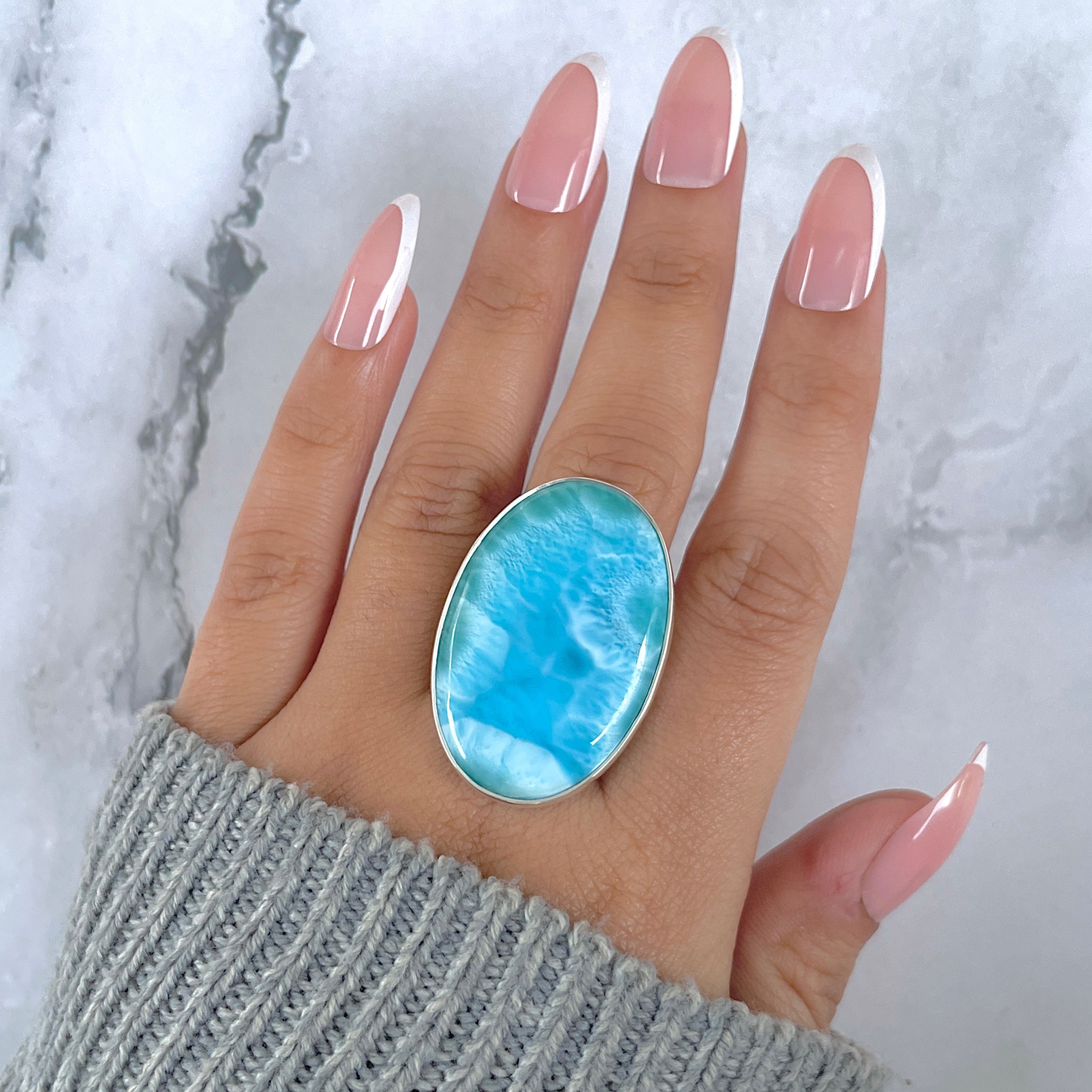 Larimar Adjustable Ring-(LAR-R-1468.)
