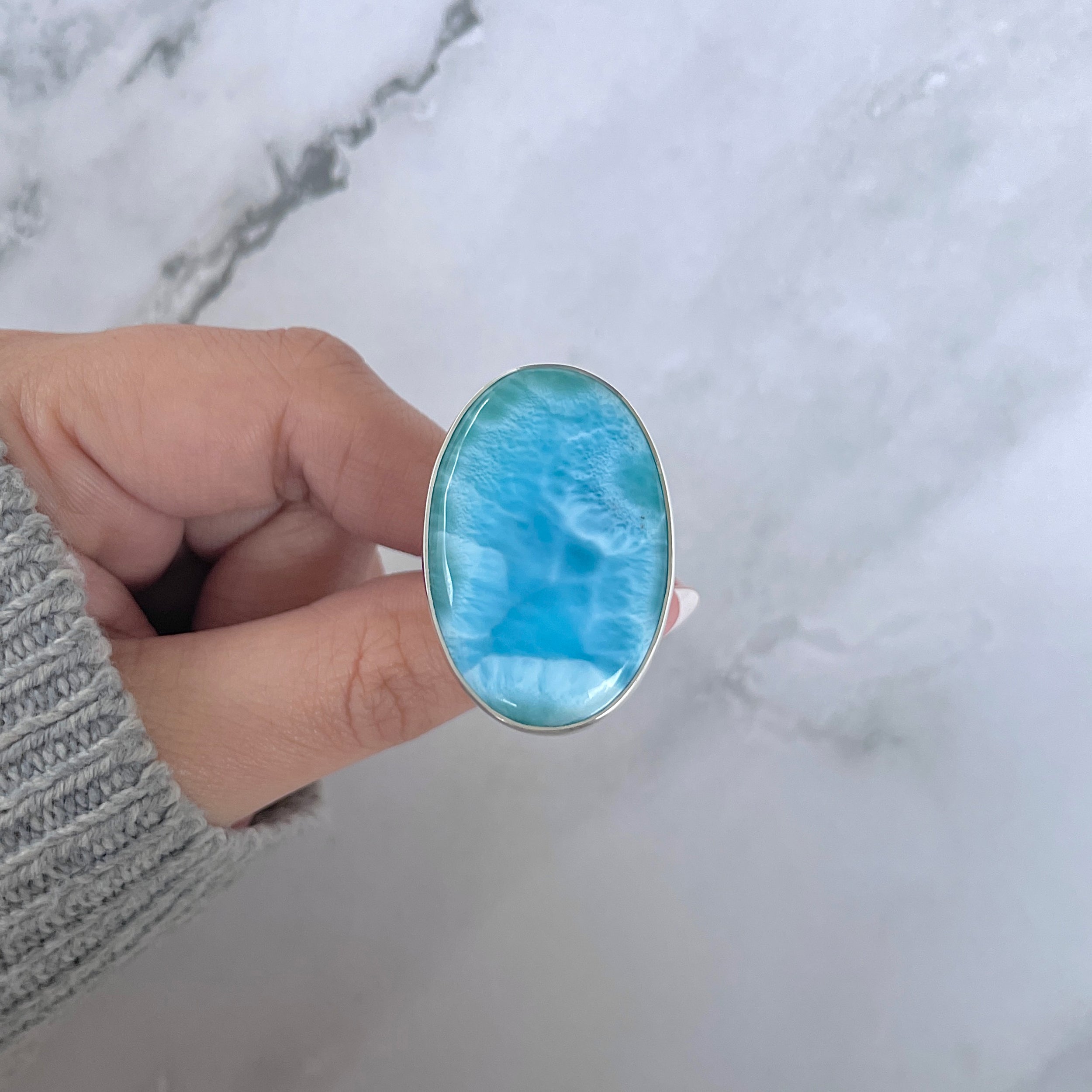 Larimar Adjustable Ring-(LAR-R-1468.)