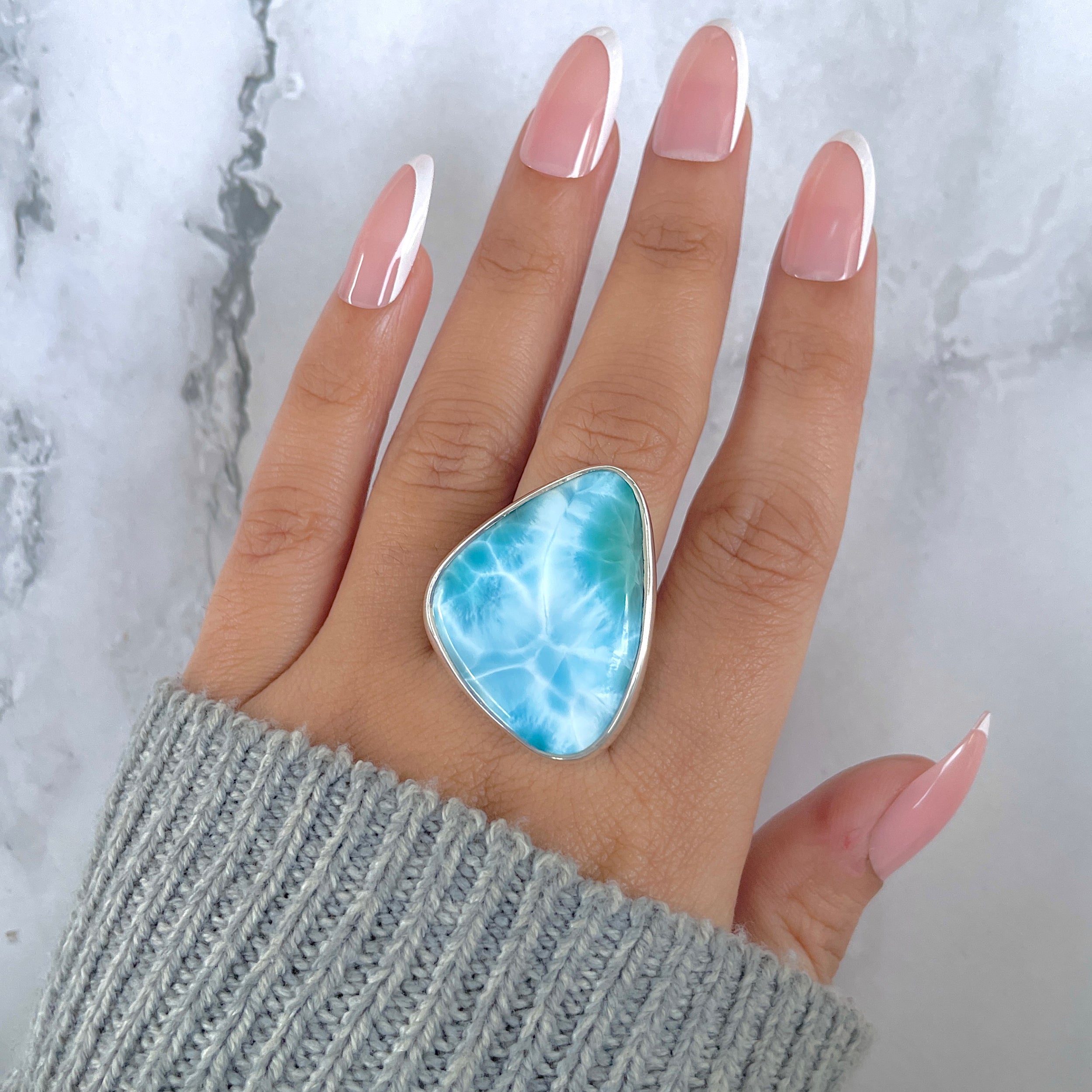 Larimar Adjustable Ring-(LAR-R-1469.)