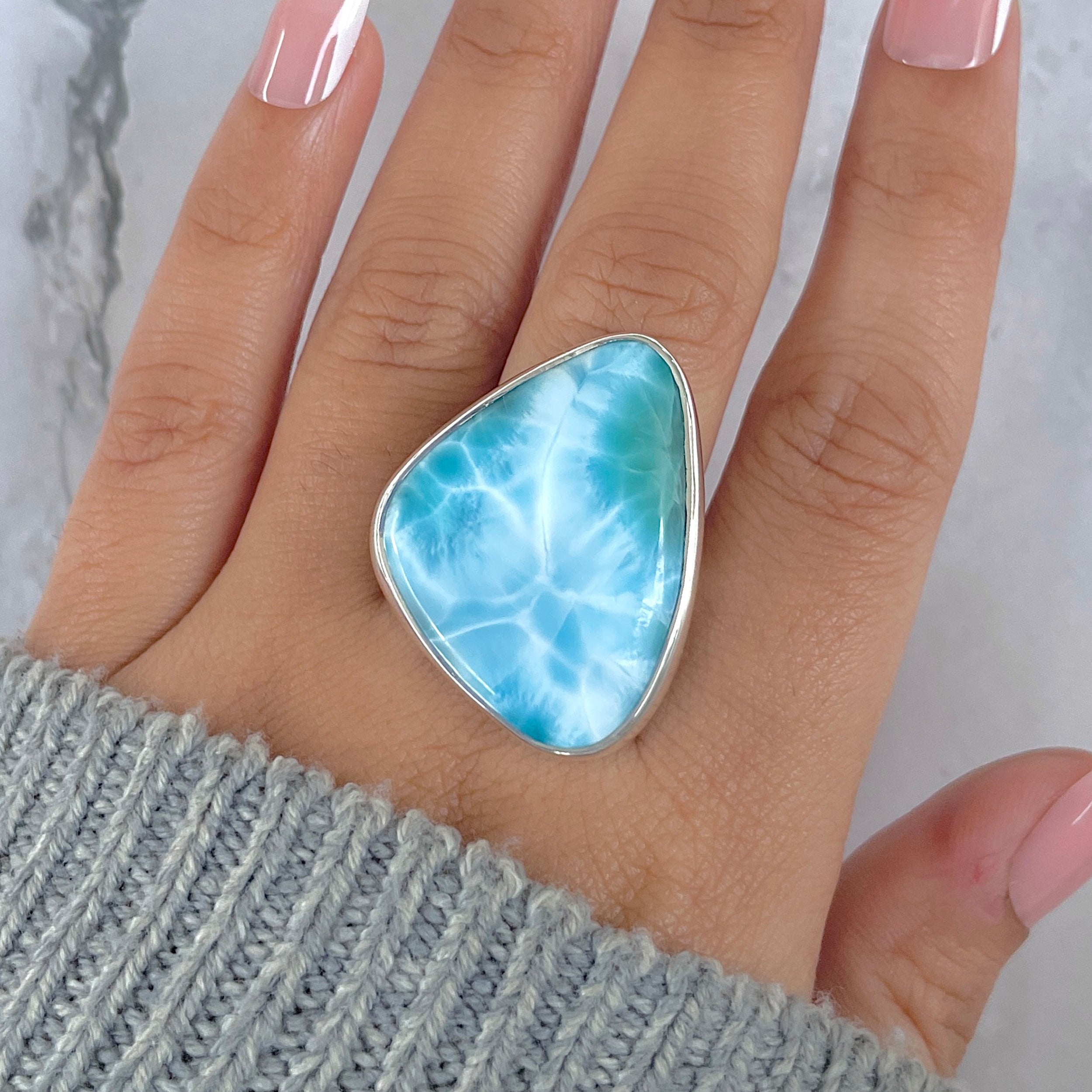 Larimar Adjustable Ring-(LAR-R-1469.)