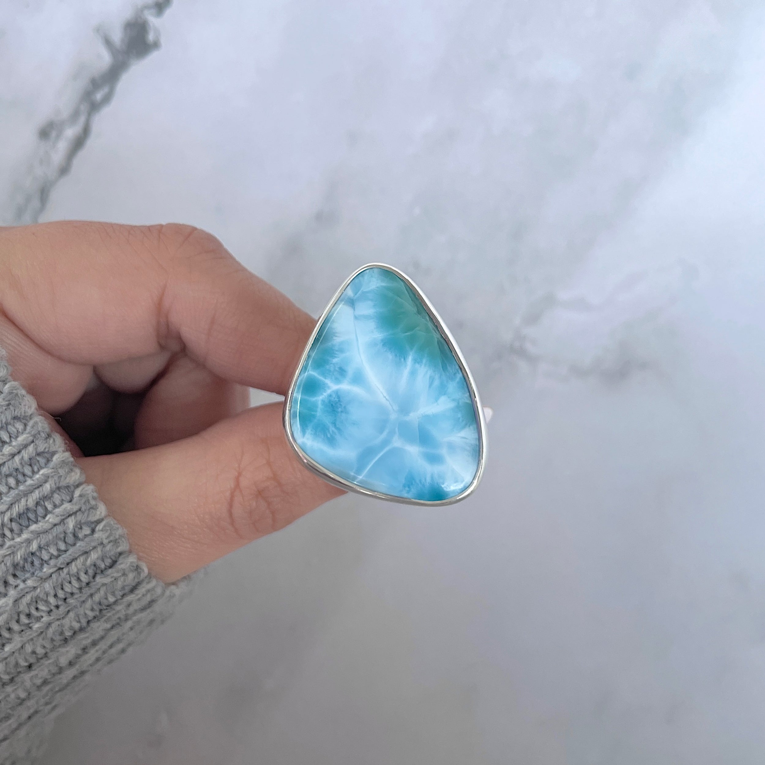 Larimar Adjustable Ring-(LAR-R-1469.)
