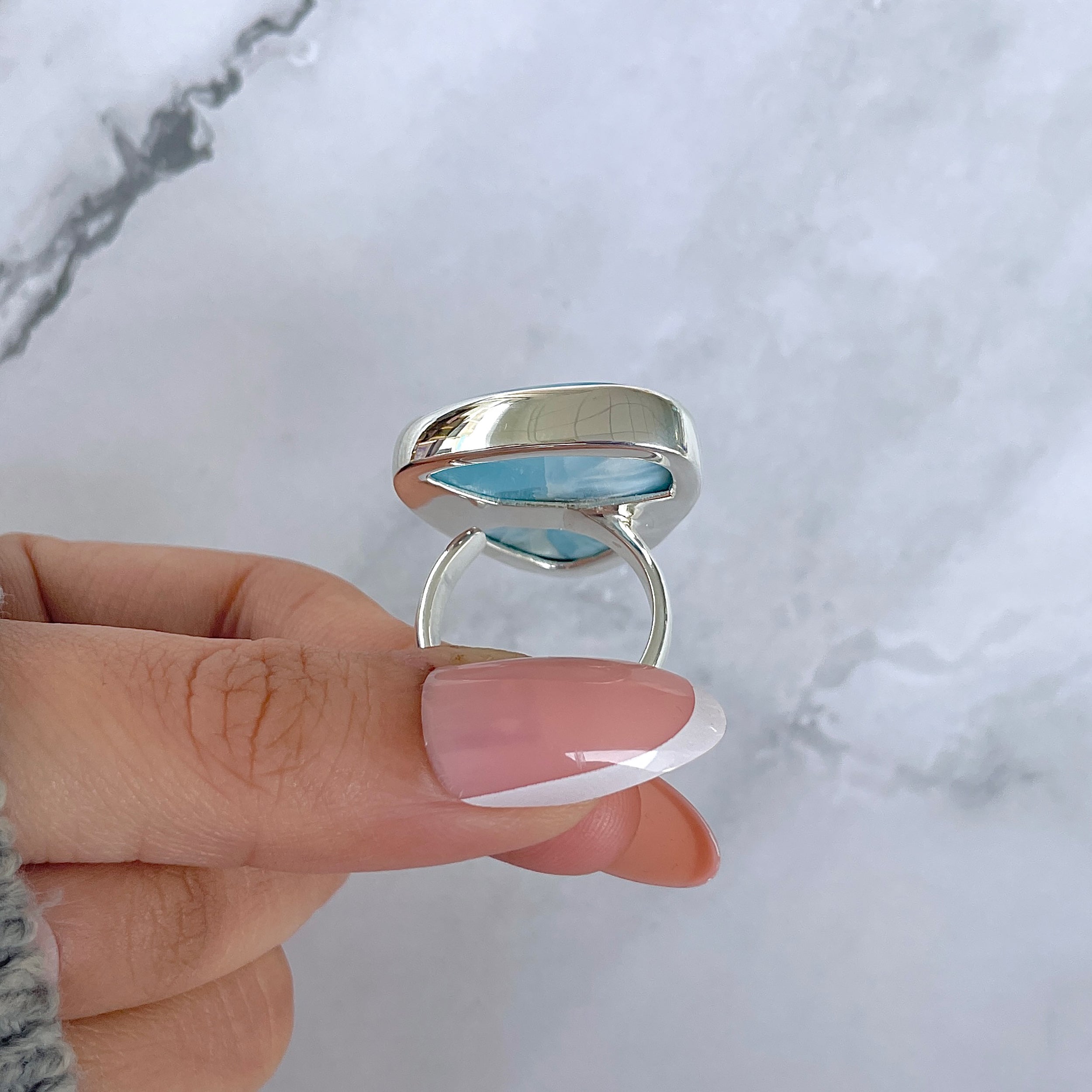 Larimar Adjustable Ring-(LAR-R-1469.)
