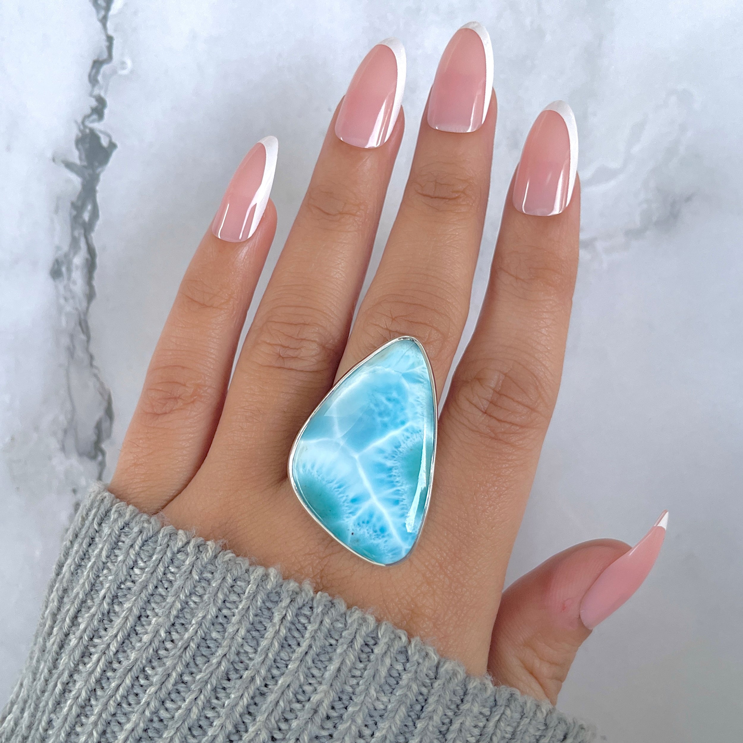 Larimar Adjustable Ring-(LAR-R-1470.)
