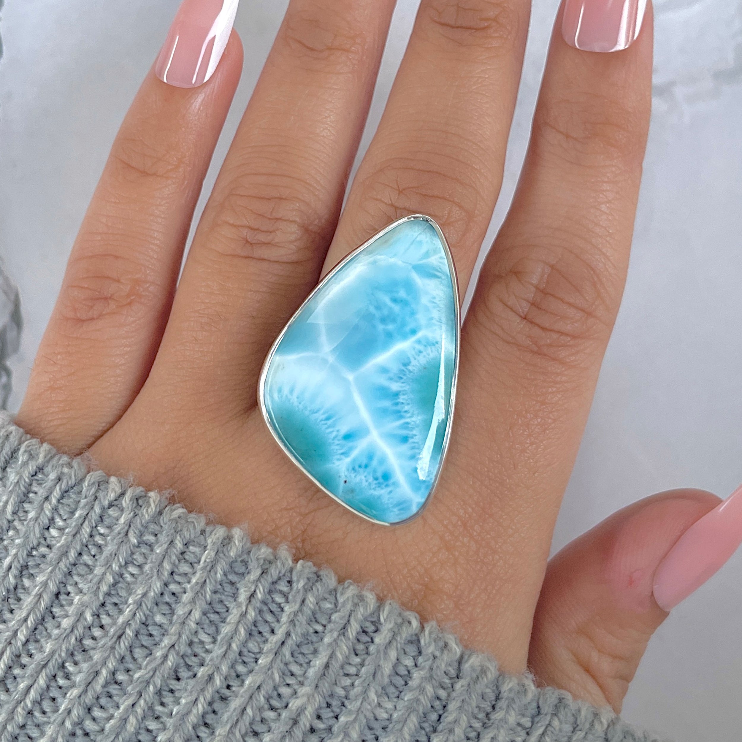 Larimar Adjustable Ring-(LAR-R-1470.)