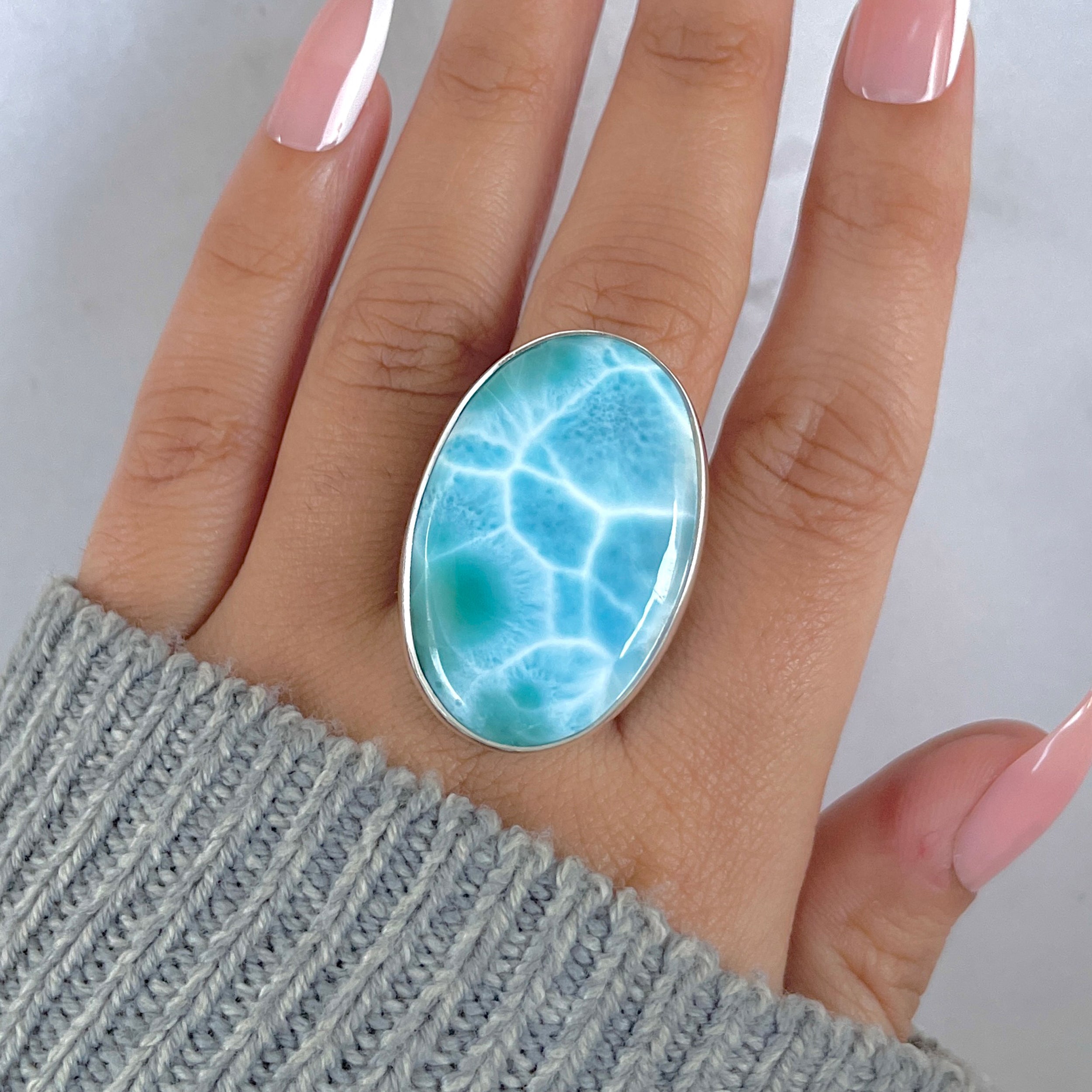 Larimar Adjustable Ring-(LAR-R-1471.)
