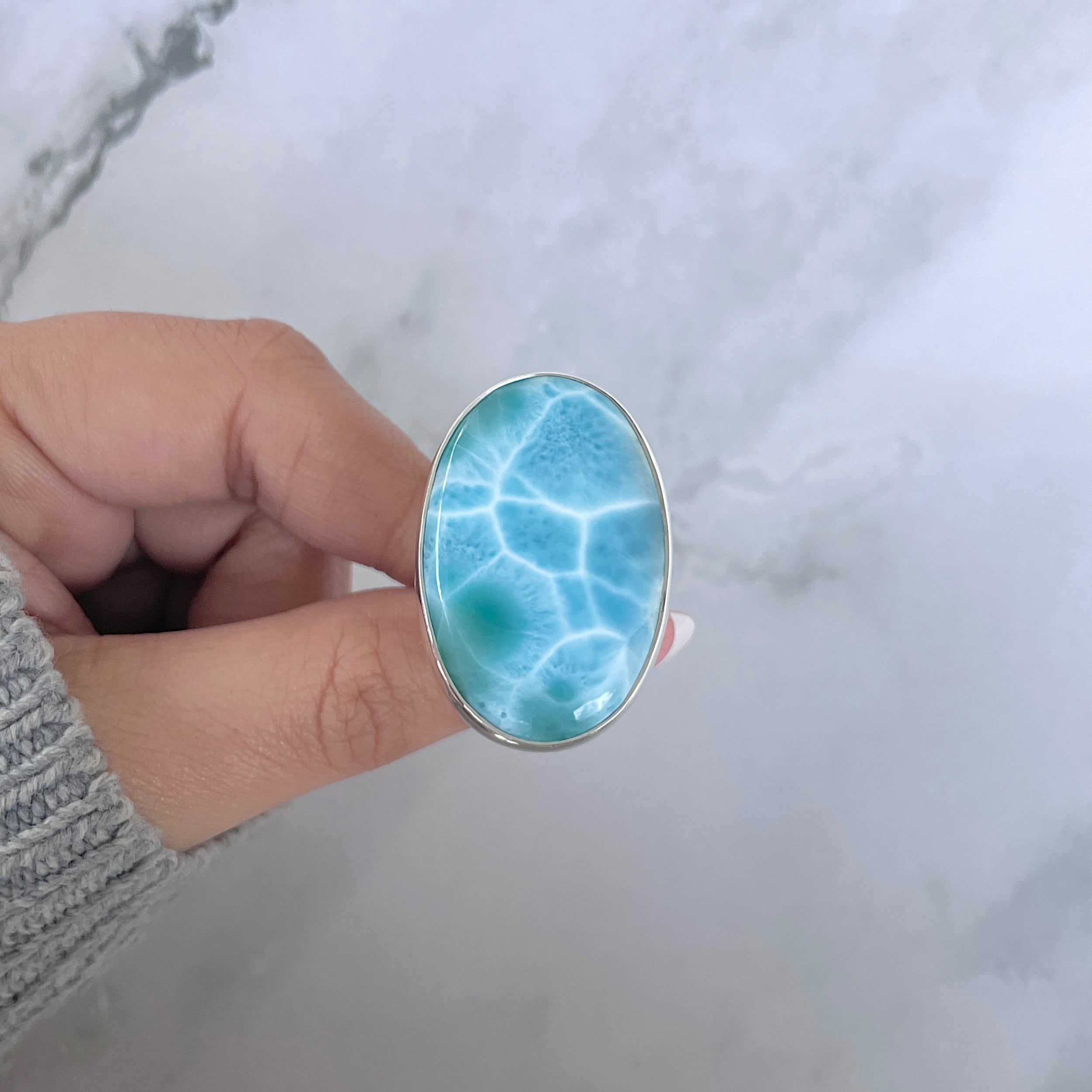 Larimar Adjustable Ring-(LAR-R-1471.)
