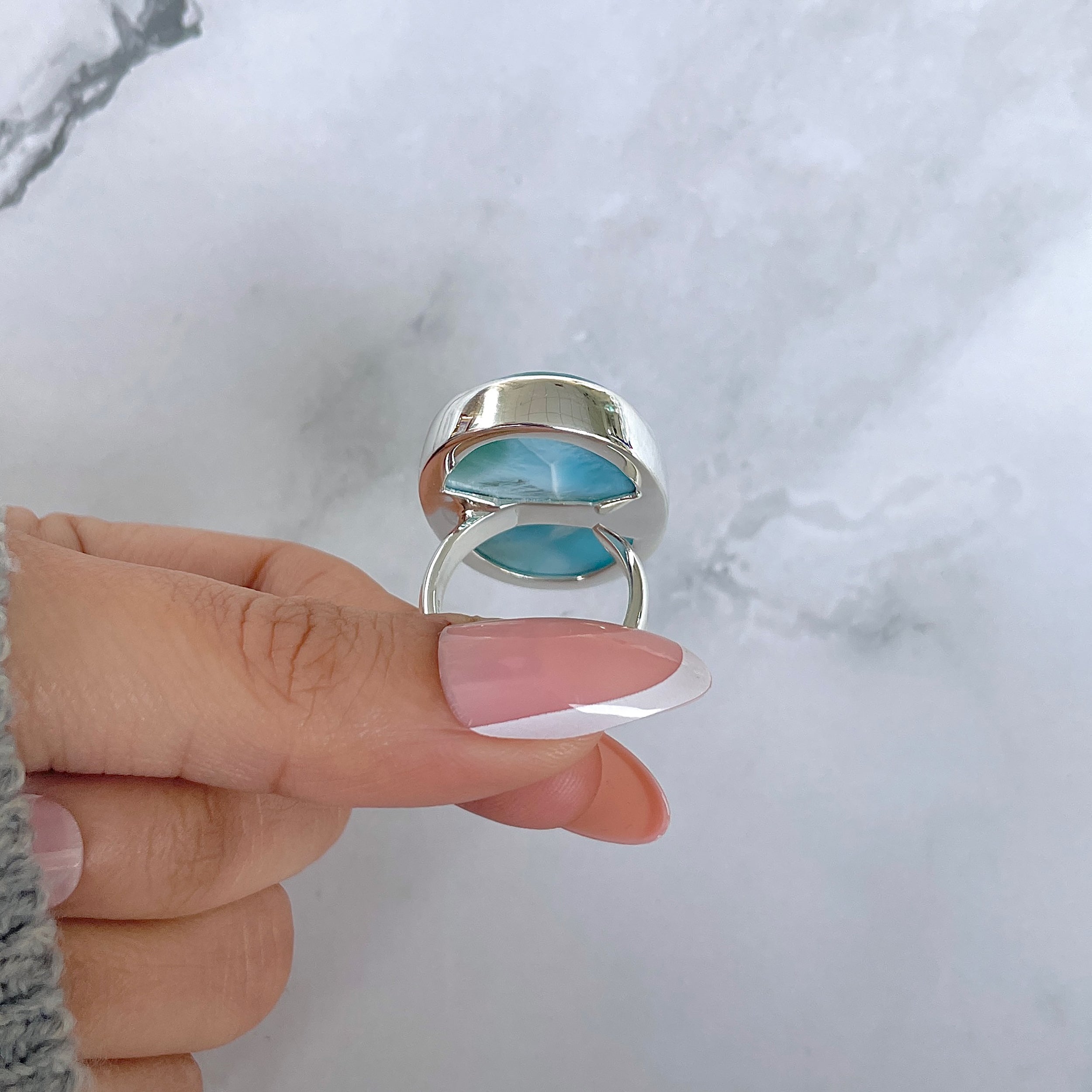 Larimar Adjustable Ring-(LAR-R-1471.)