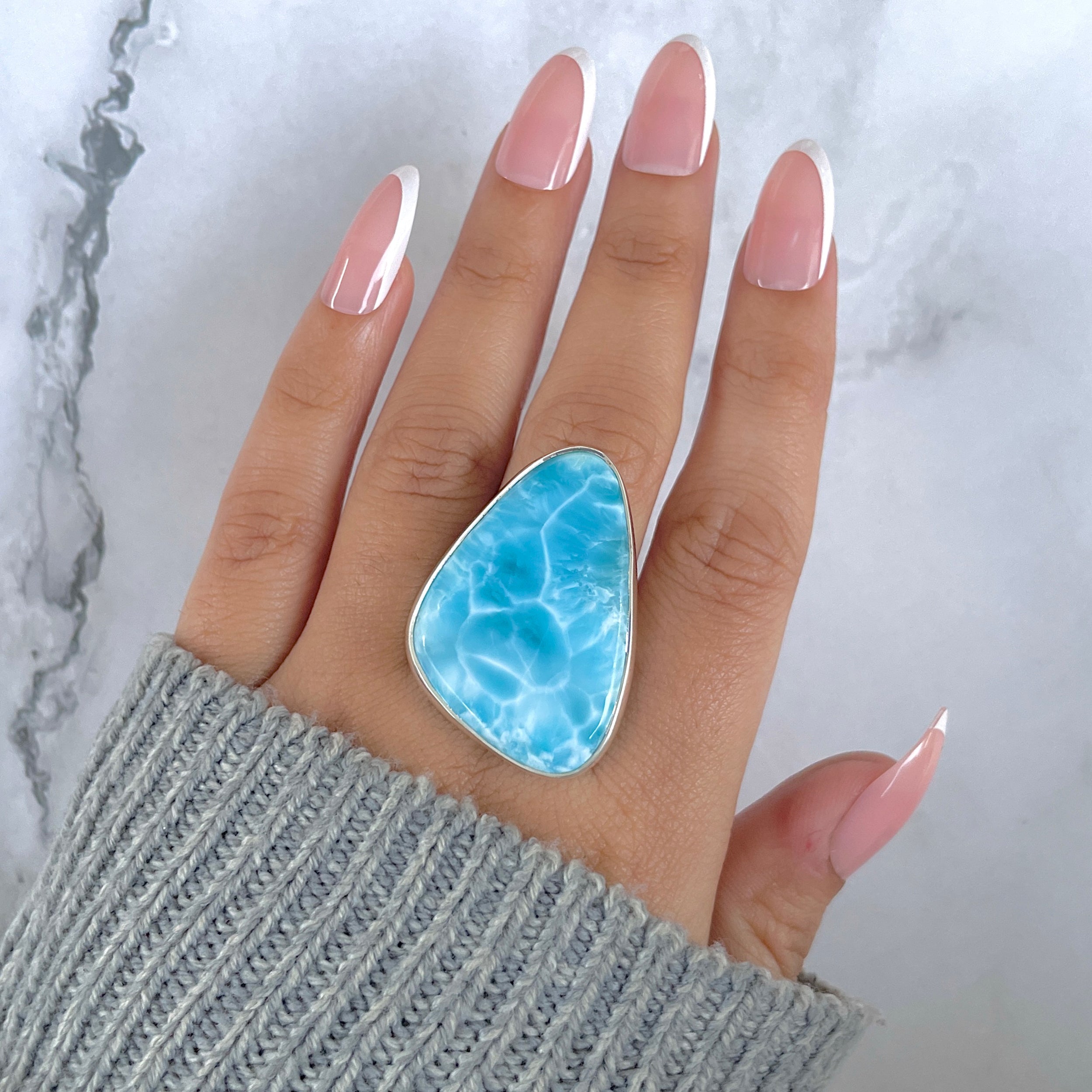 Larimar Adjustable Ring-(LAR-R-1472.)