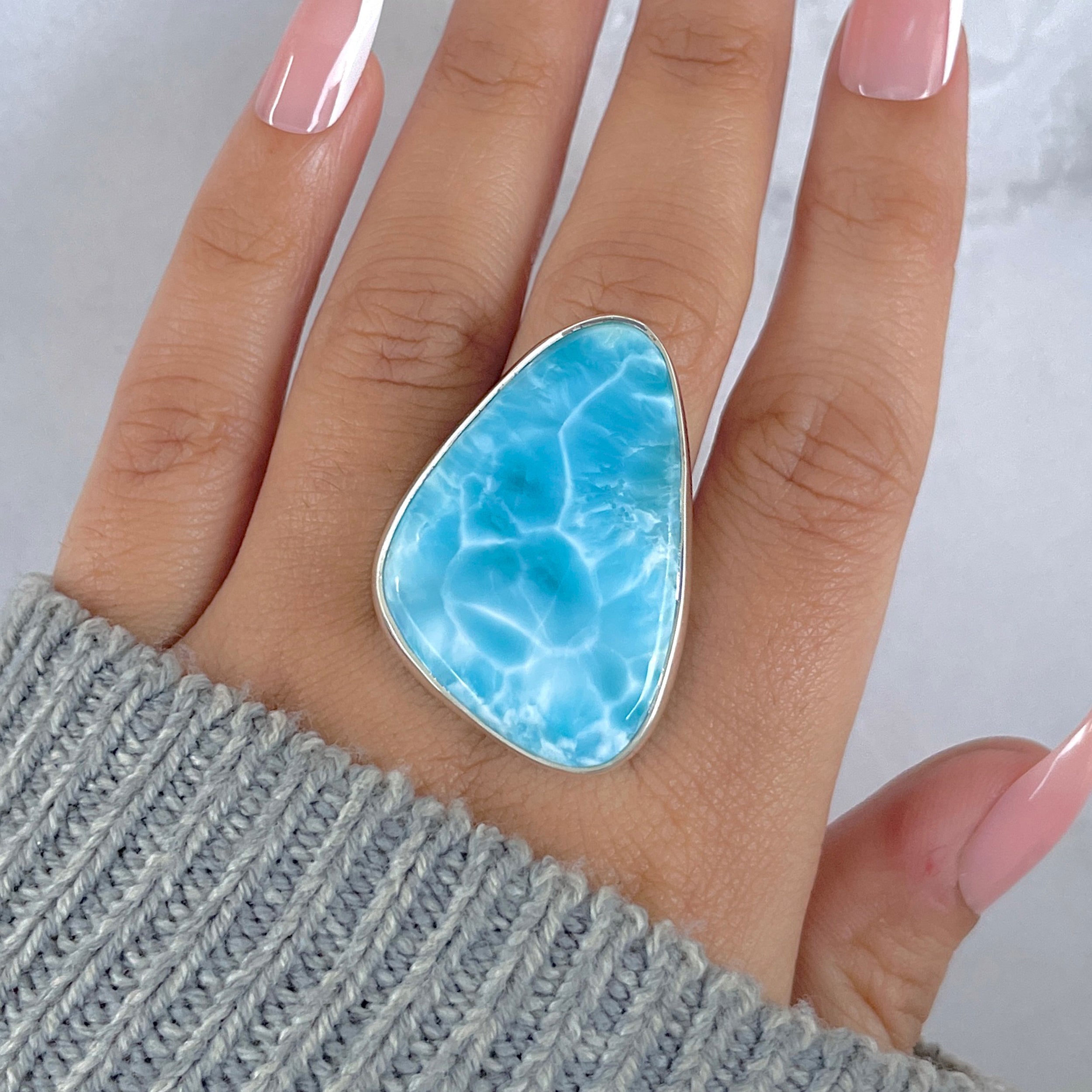 Larimar Adjustable Ring-(LAR-R-1472.)