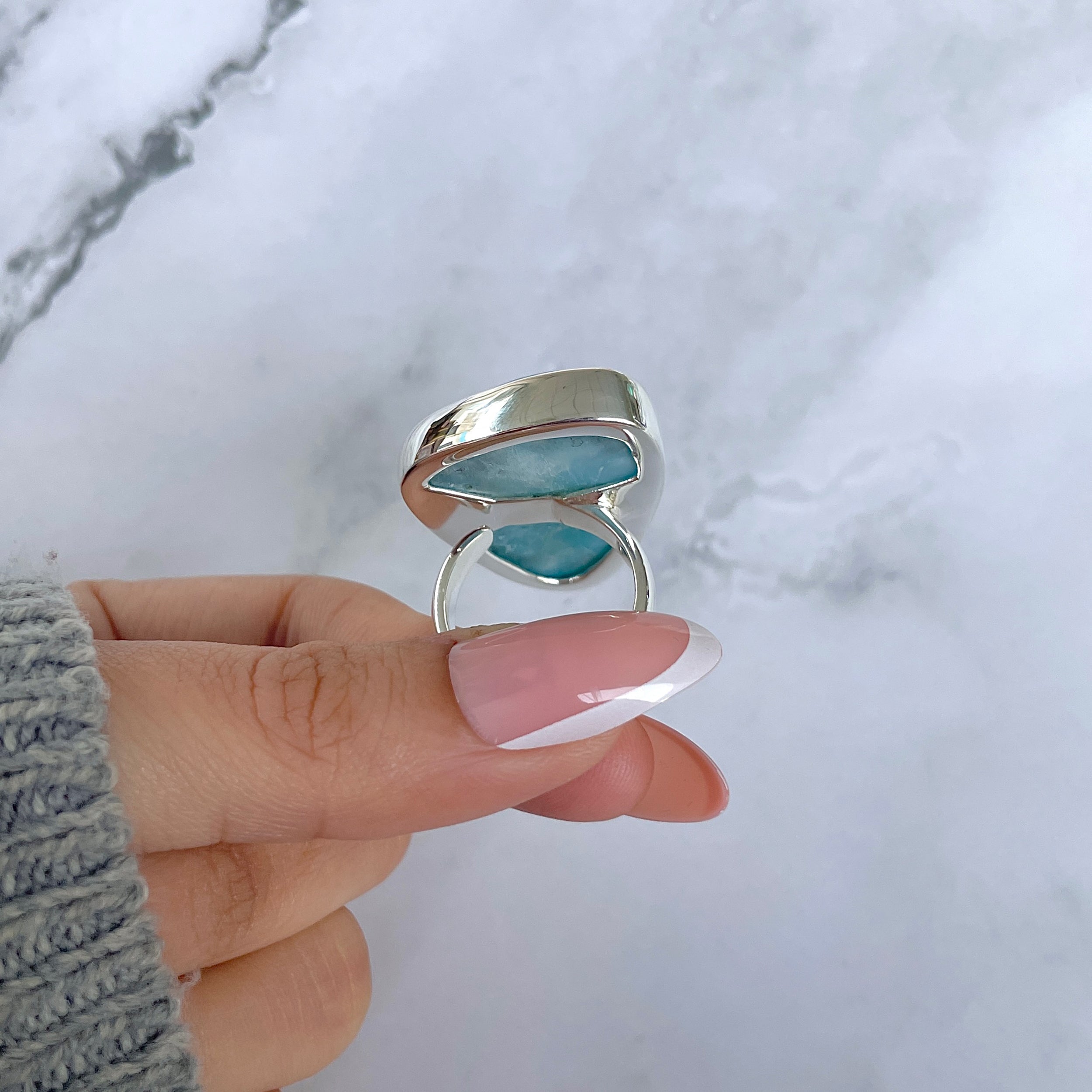 Larimar Adjustable Ring-(LAR-R-1472.)