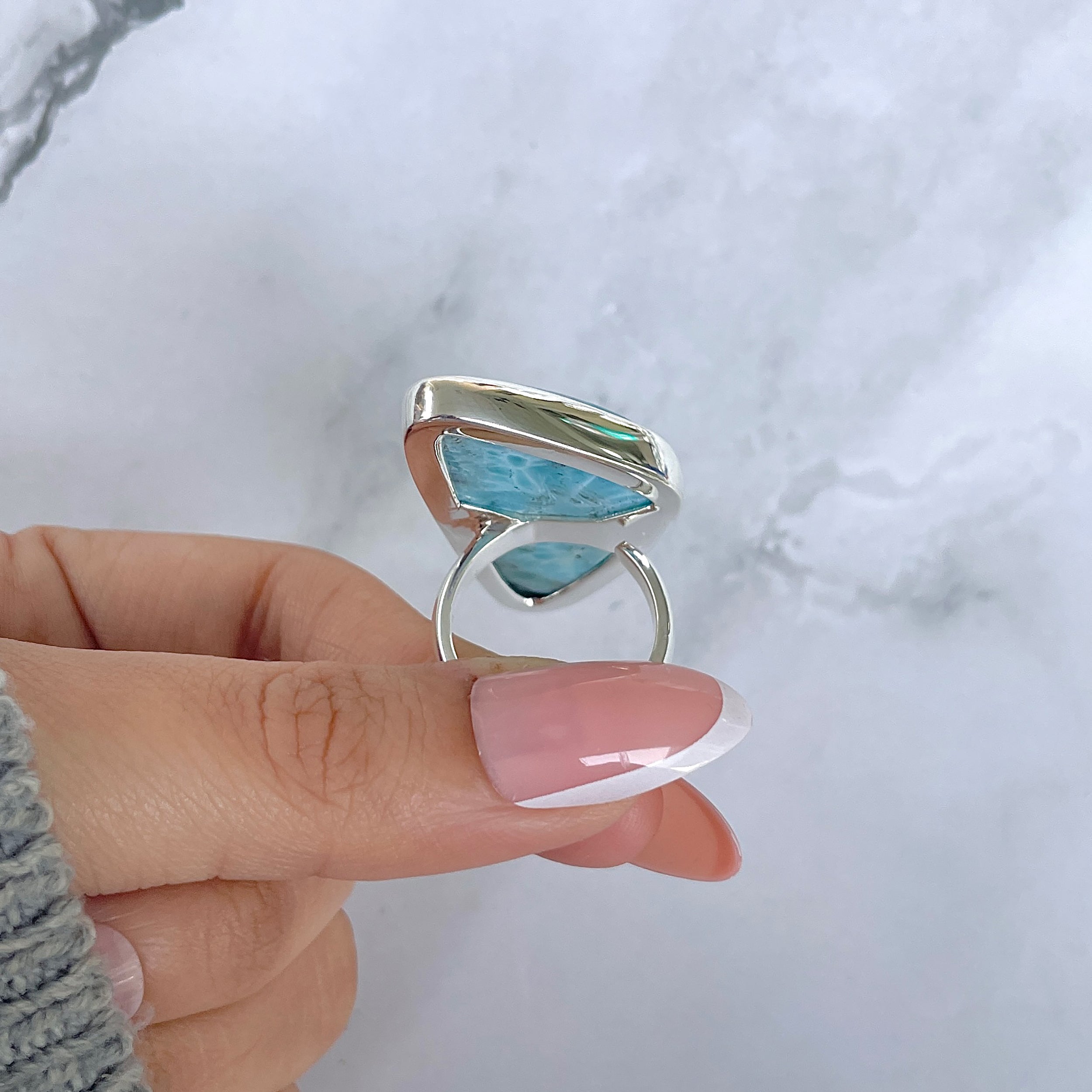 Larimar Adjustable Ring-(LAR-R-1473.)