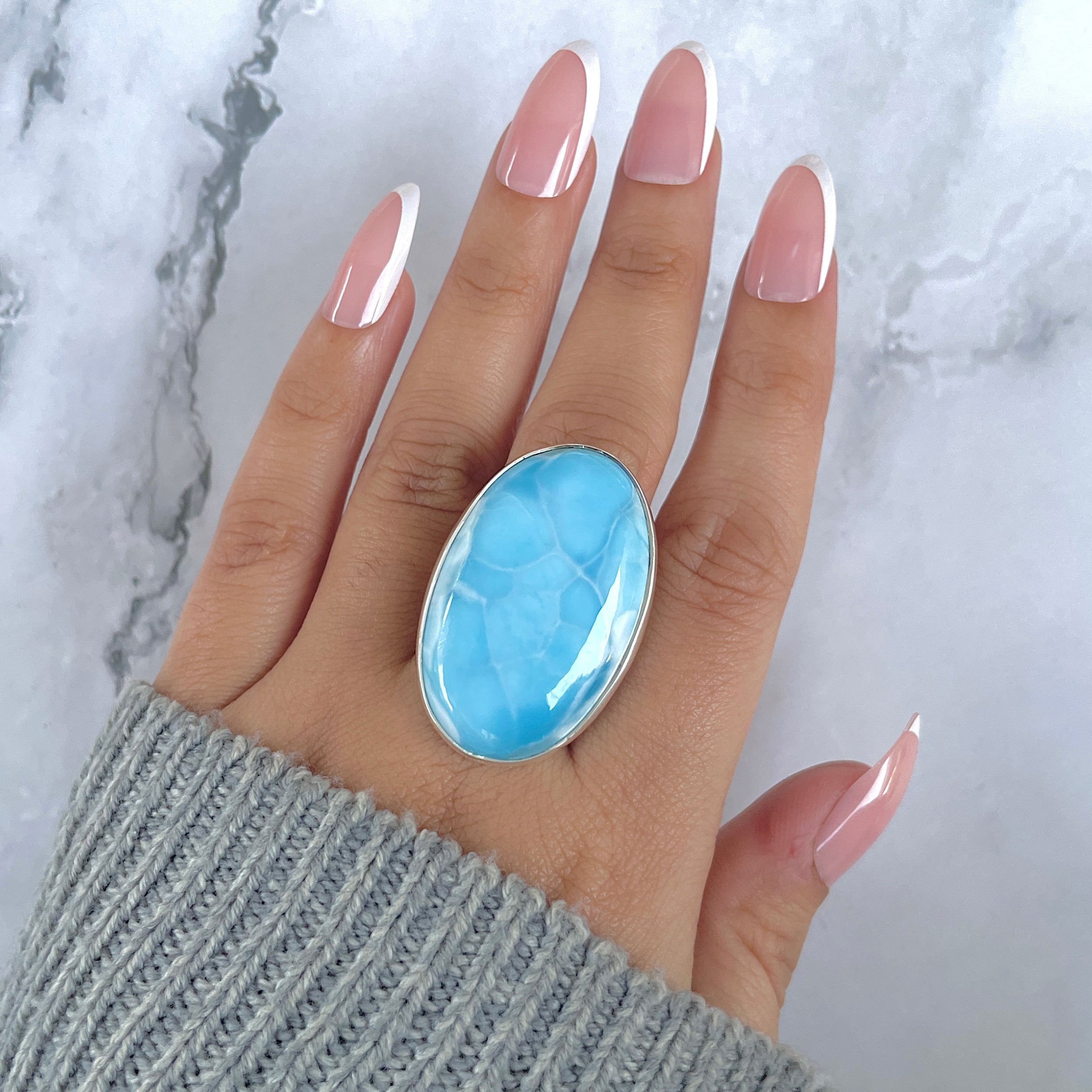 Larimar Adjustable Ring-(LAR-R-1474.)