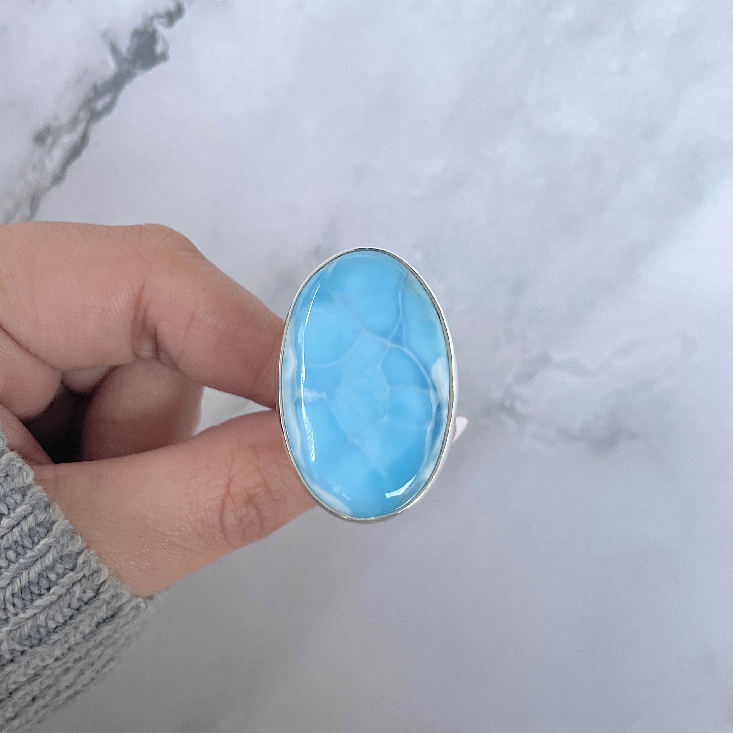 Larimar Adjustable Ring-(LAR-R-1474.)