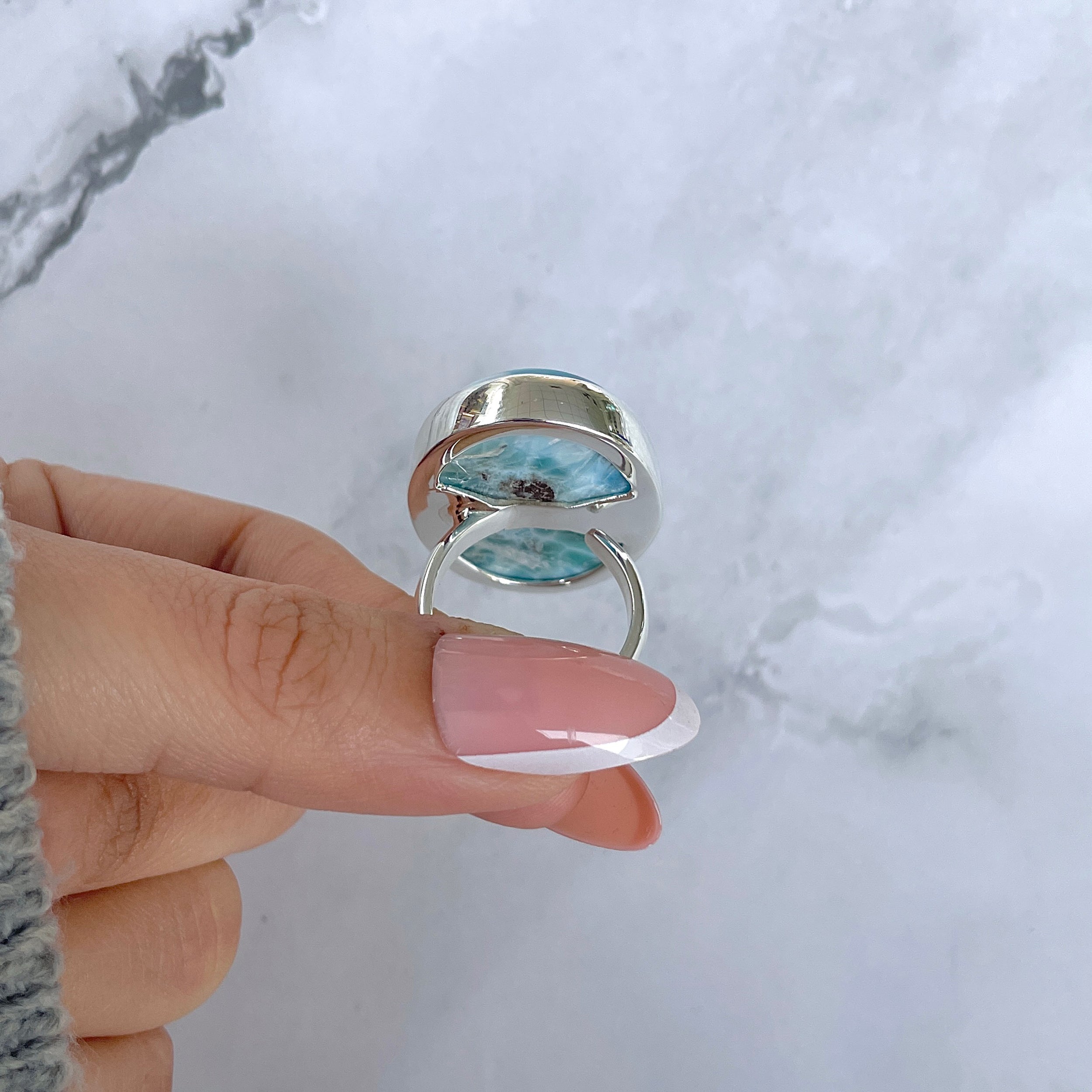 Larimar Adjustable Ring-(LAR-R-1474.)
