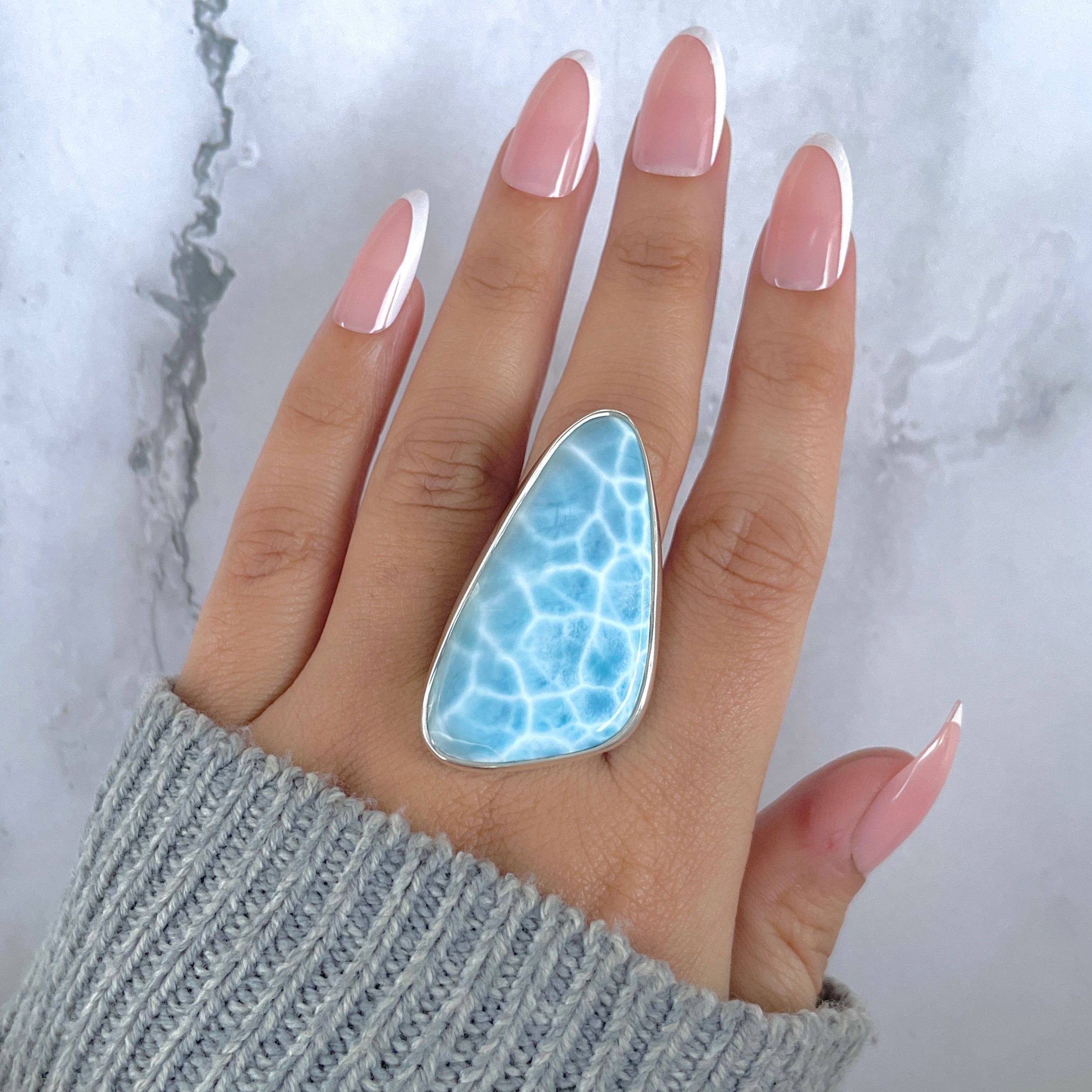 Larimar Adjustable Ring-(LAR-R-1475.)