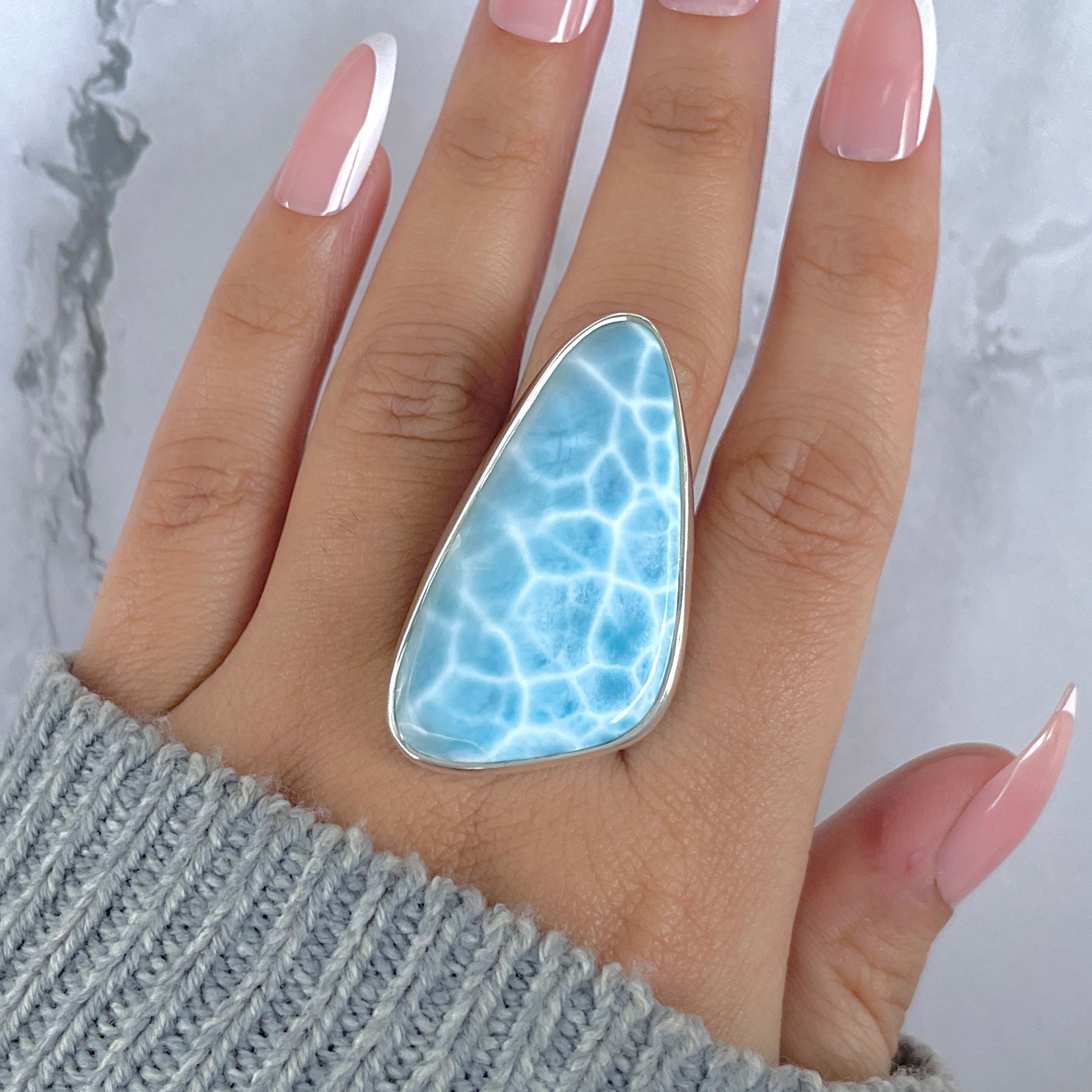 Larimar Adjustable Ring-(LAR-R-1475.)