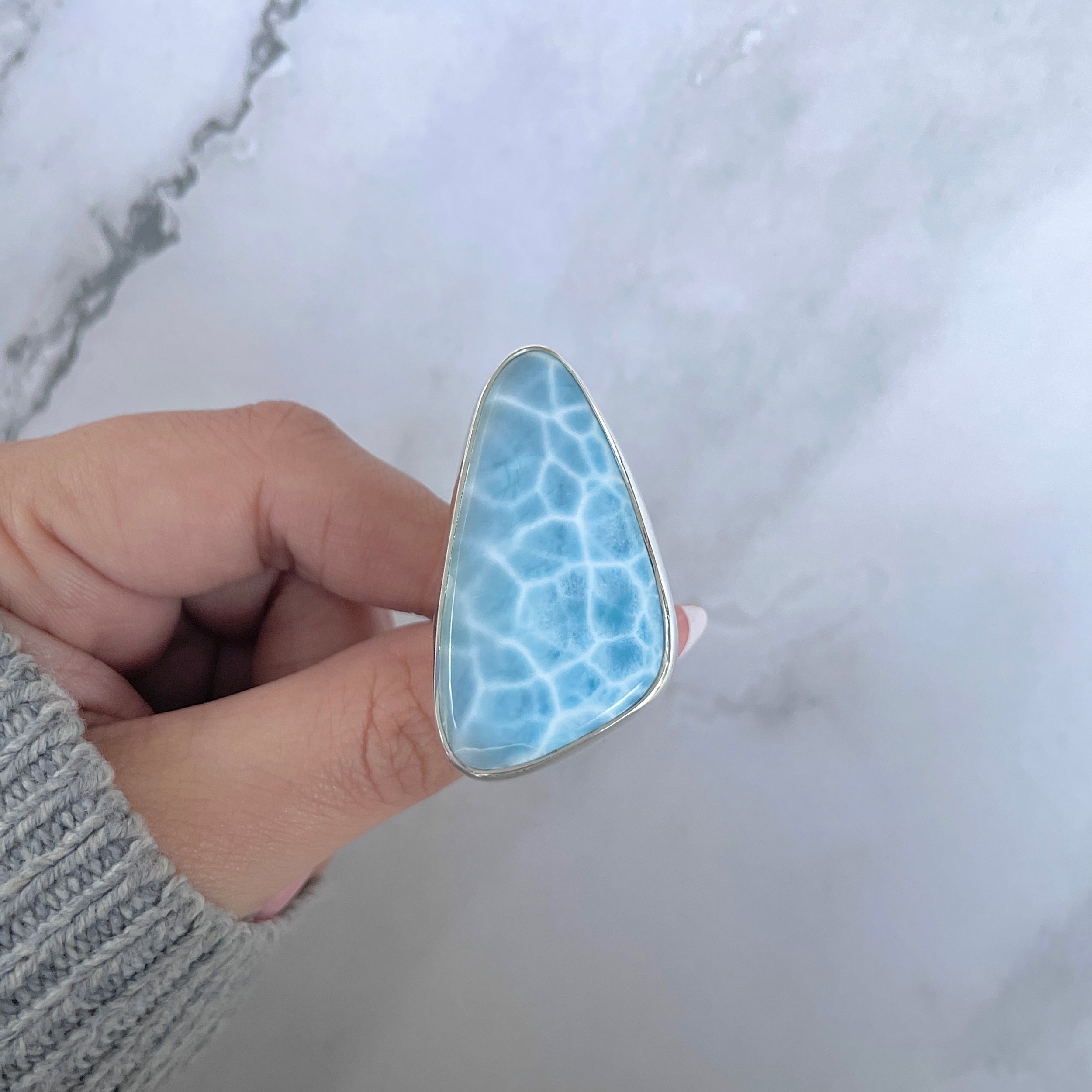 Larimar Adjustable Ring-(LAR-R-1475.)