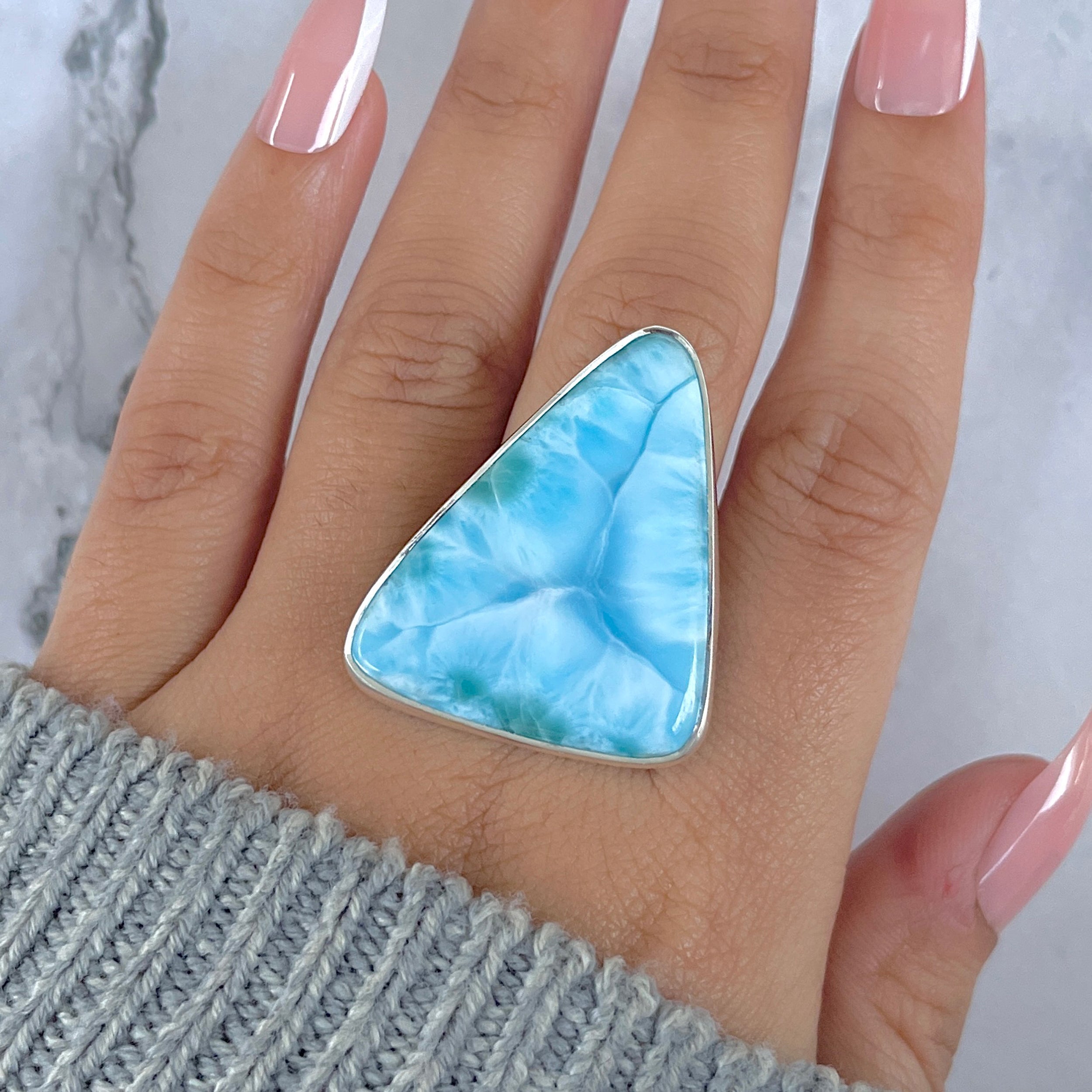 Larimar Adjustable Ring-(LAR-R-1476.)