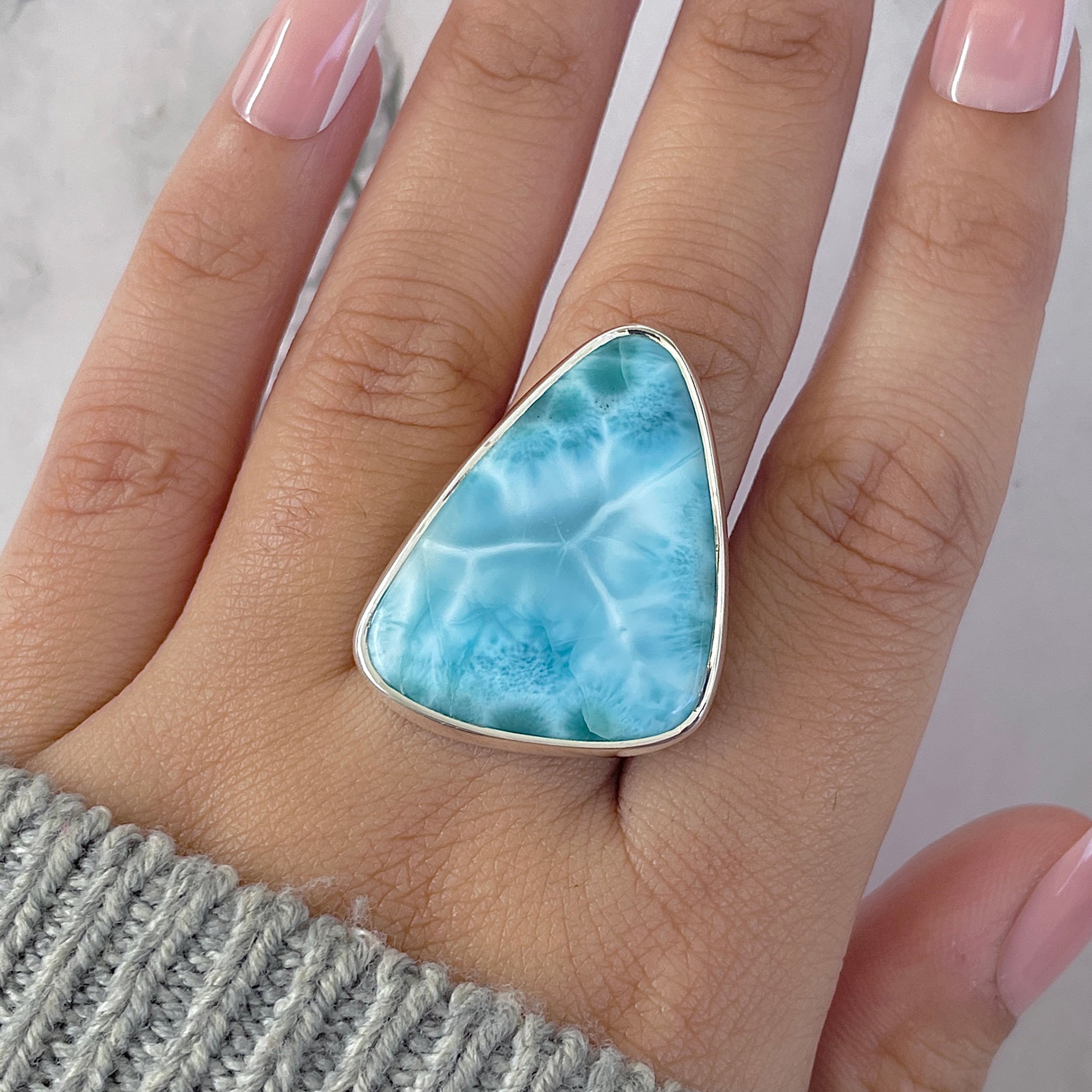 Larimar Adjustable Ring-(LAR-R-1477.)
