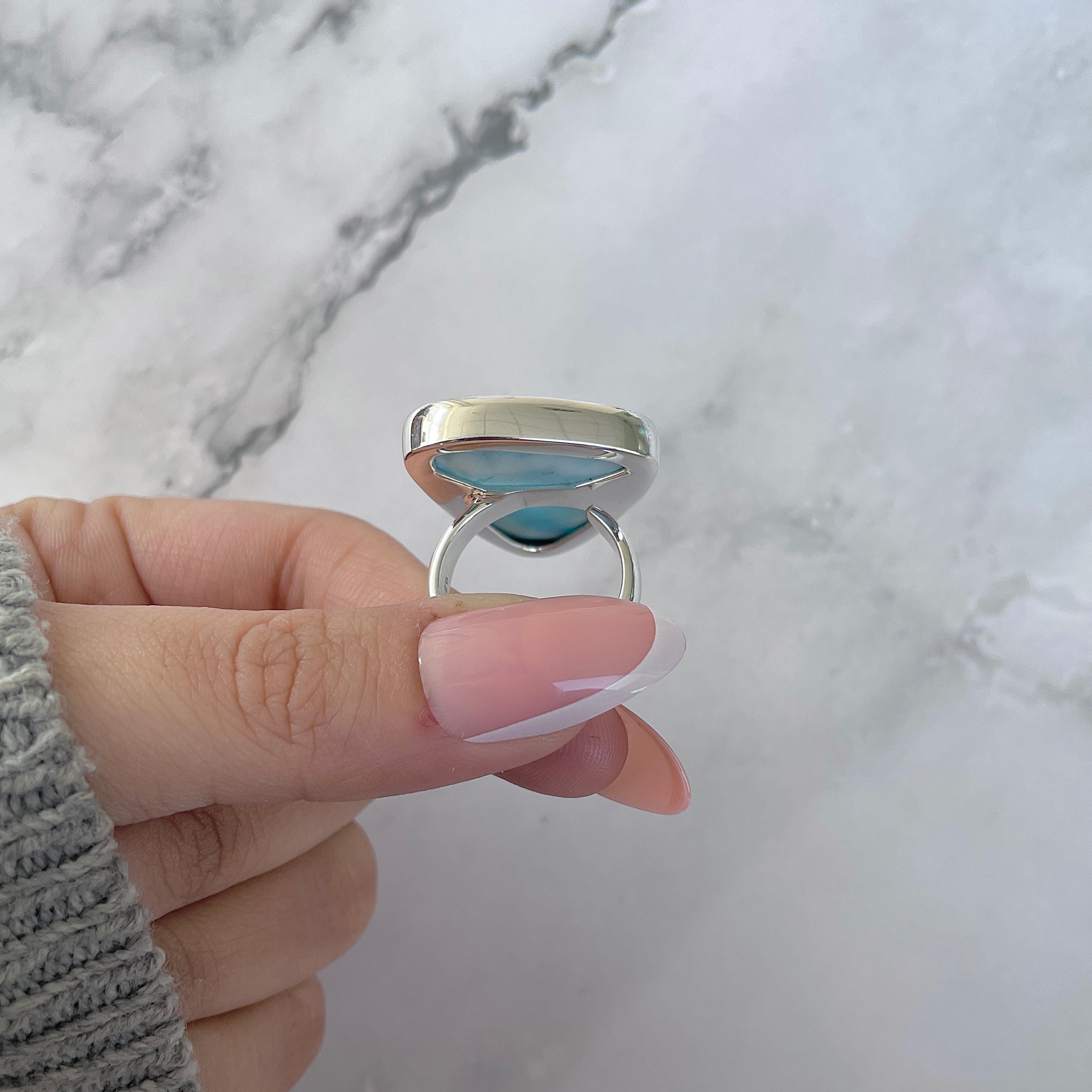 Larimar Adjustable Ring-(LAR-R-1477.)