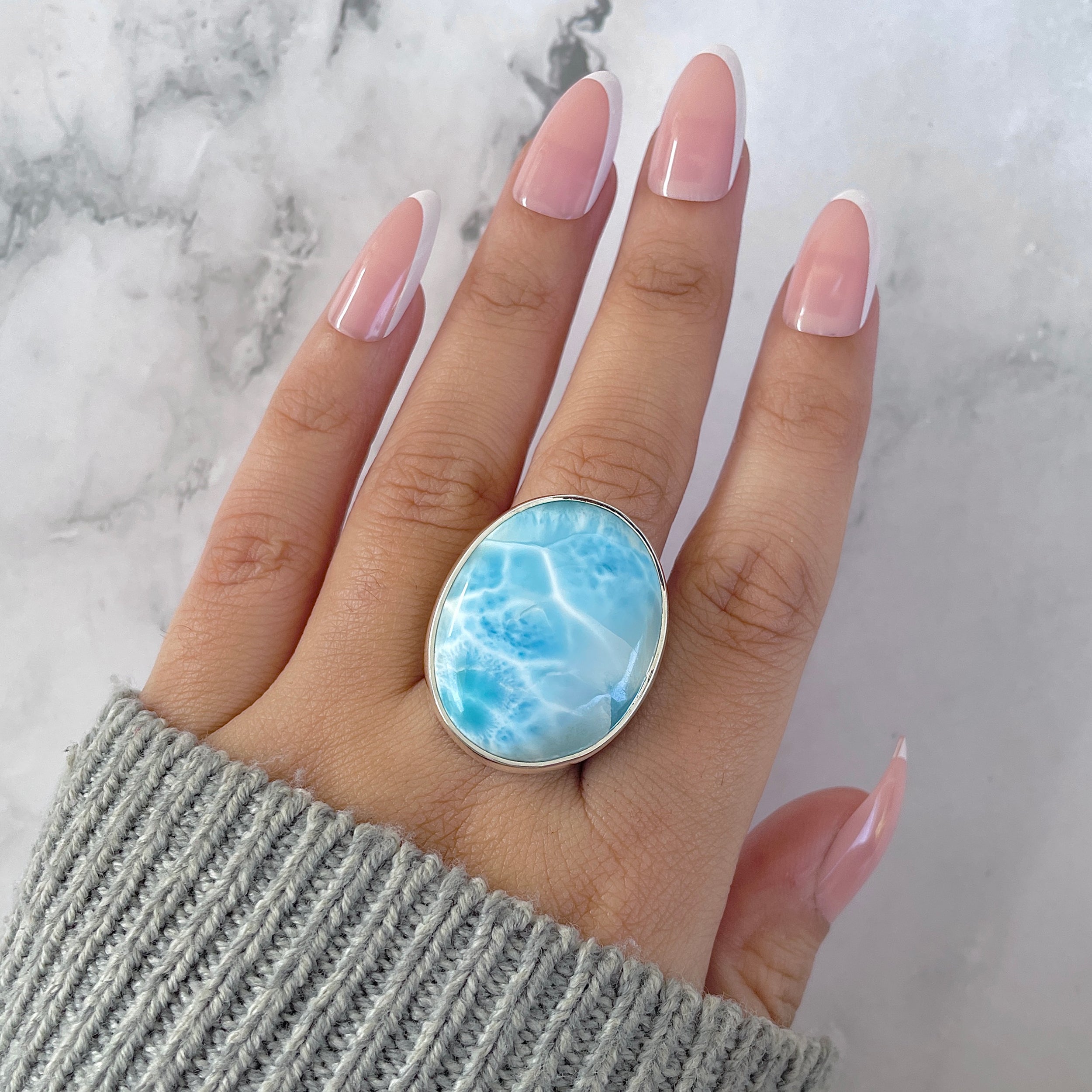 Larimar Adjustable Ring-(LAR-R-1478.)