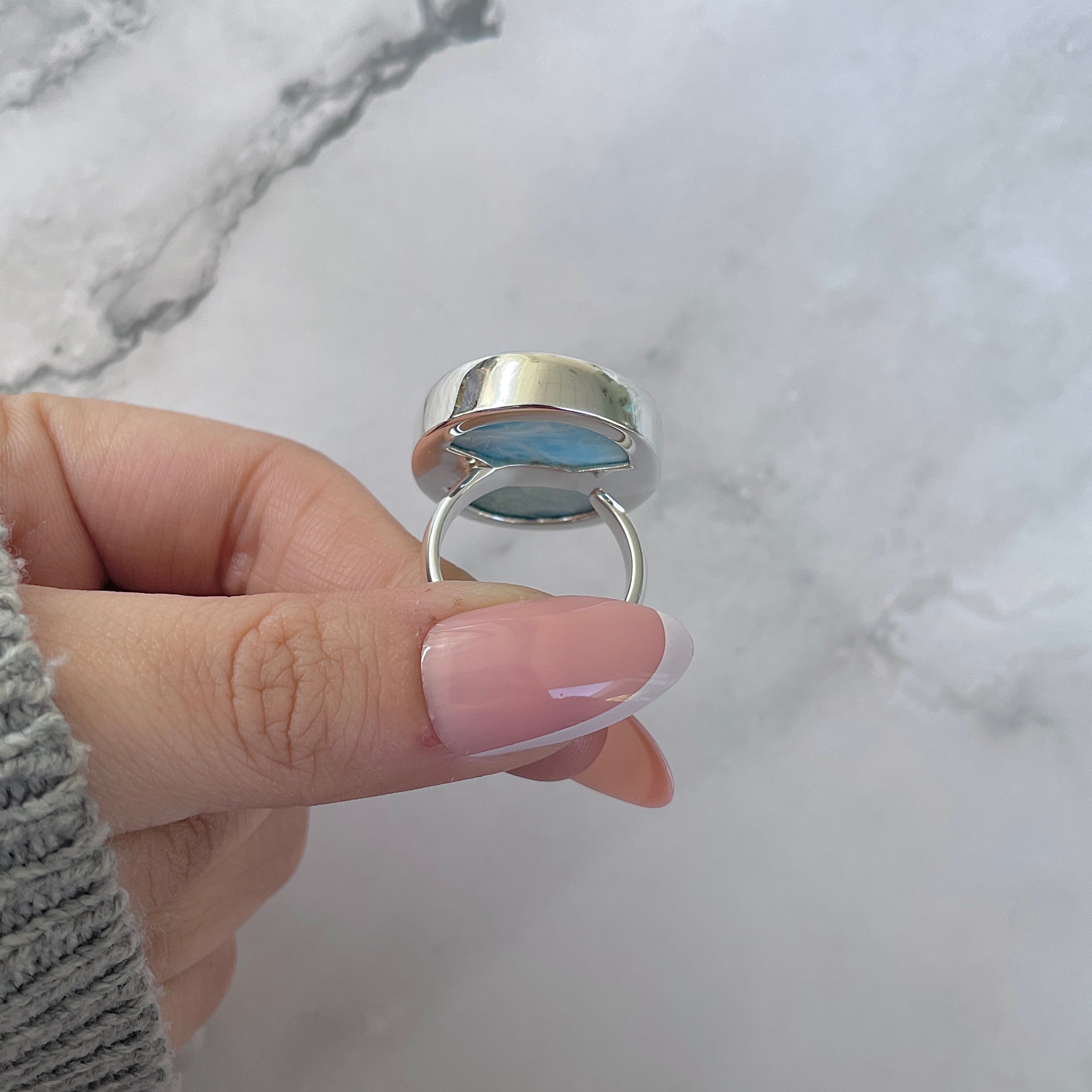 Larimar Adjustable Ring-(LAR-R-1478.)