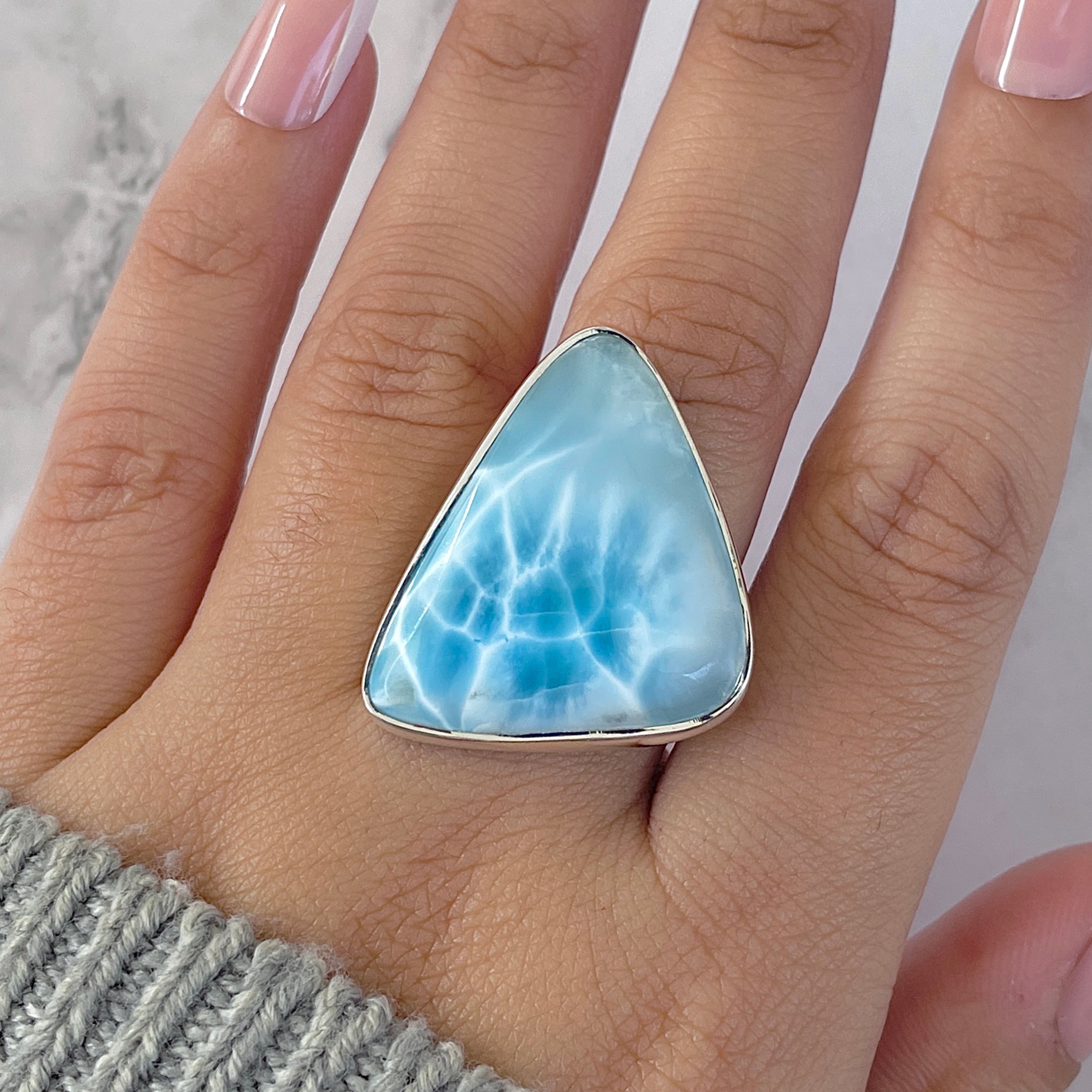 Larimar Adjustable Ring-(LAR-R-1479.)