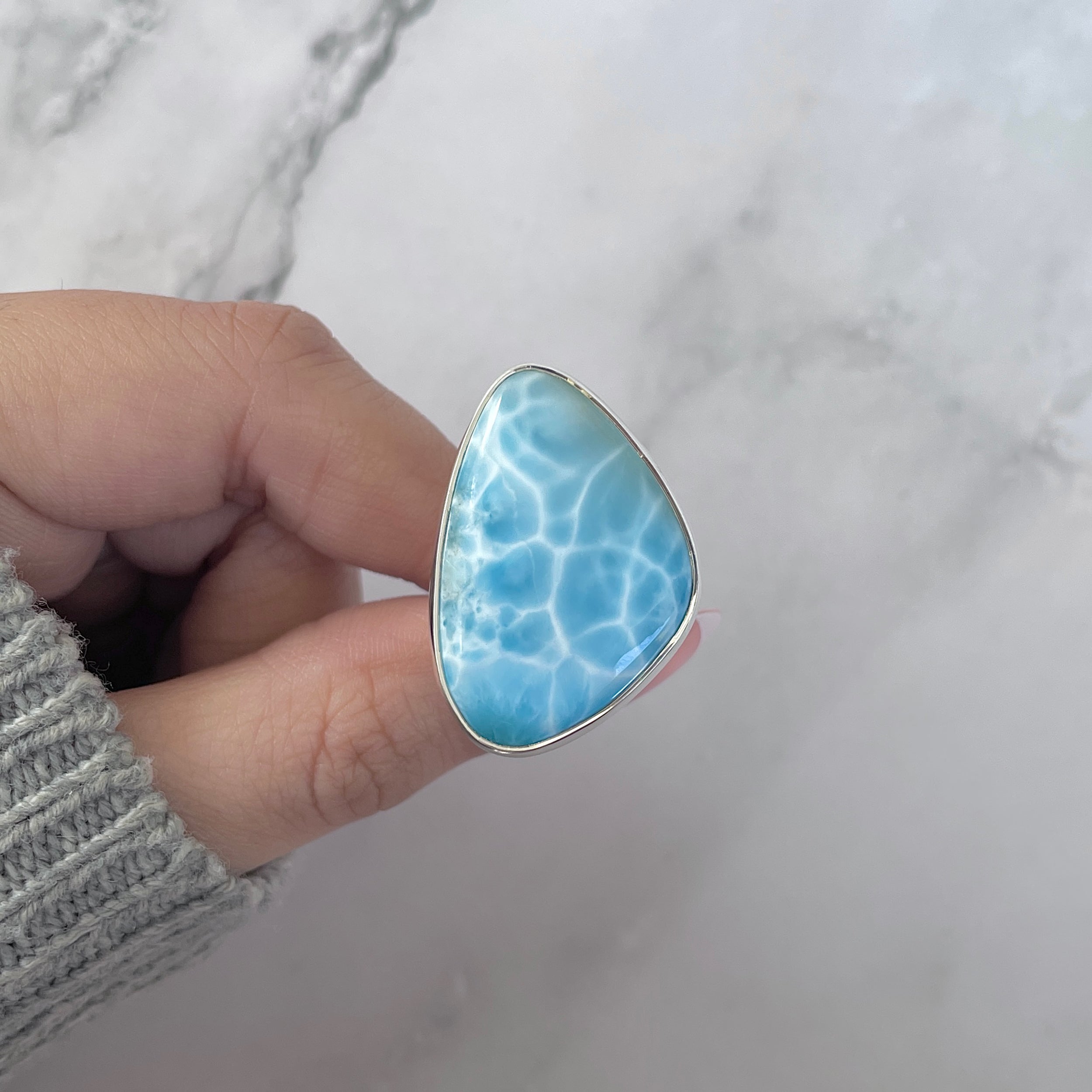 Larimar Adjustable Ring-(LAR-R-1480.)