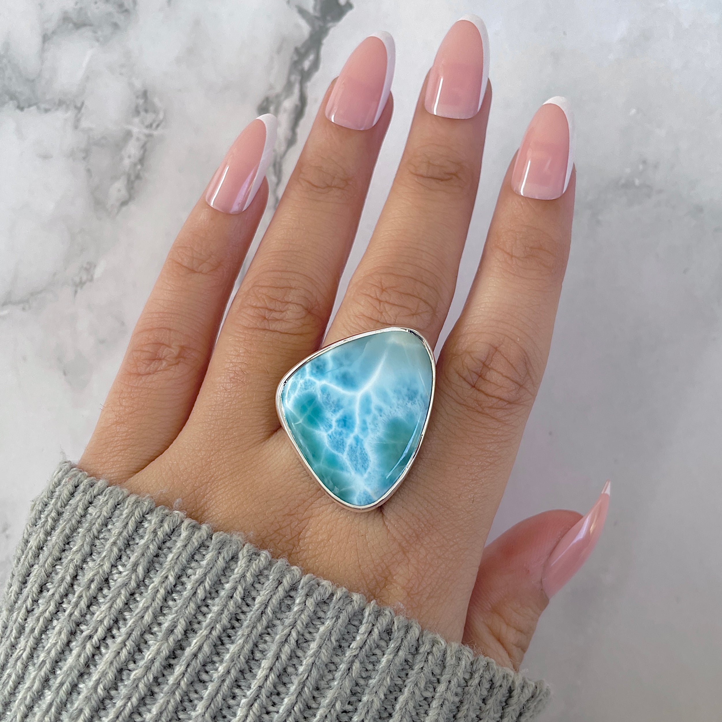 Larimar Adjustable Ring-(LAR-R-1481.)