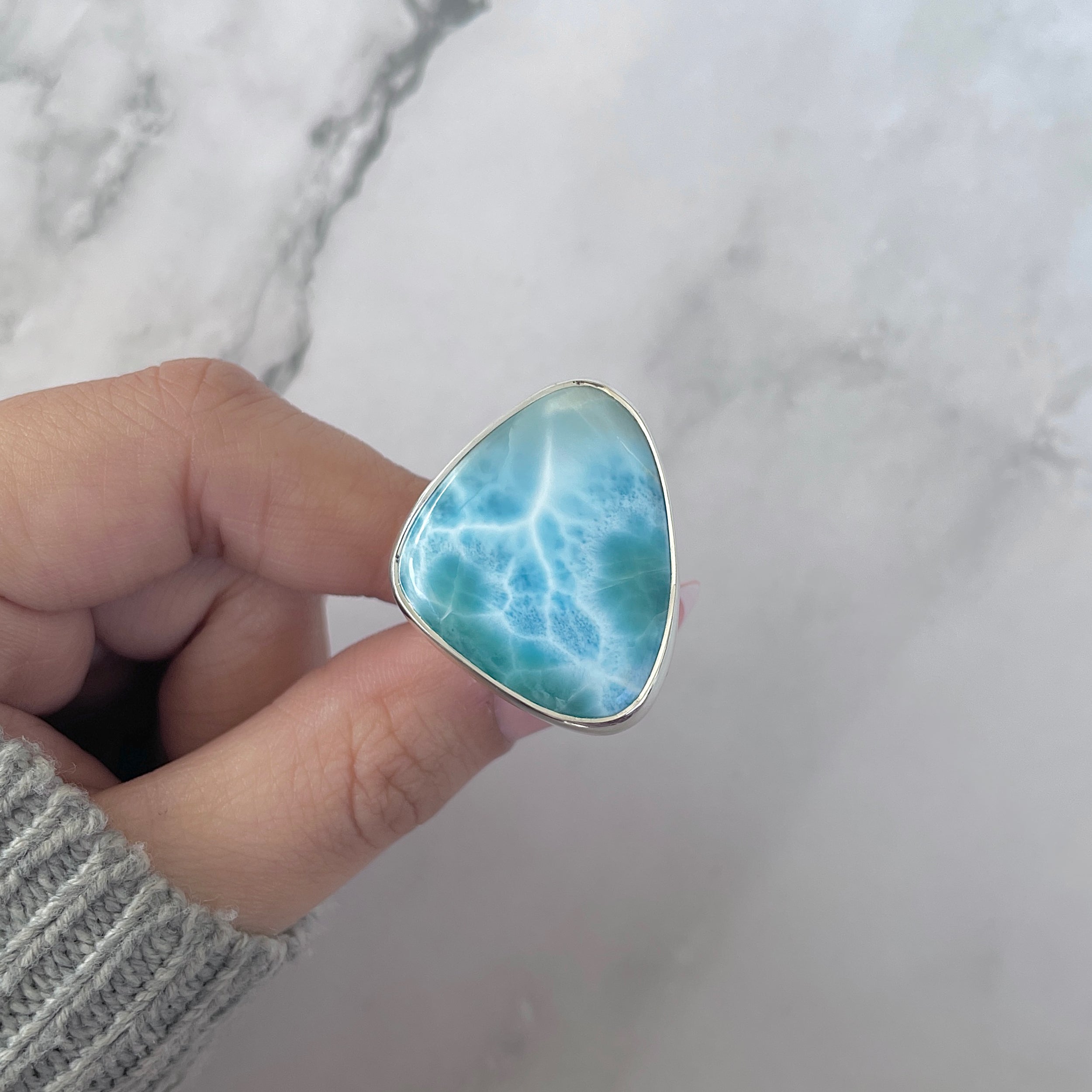 Larimar Adjustable Ring-(LAR-R-1481.)