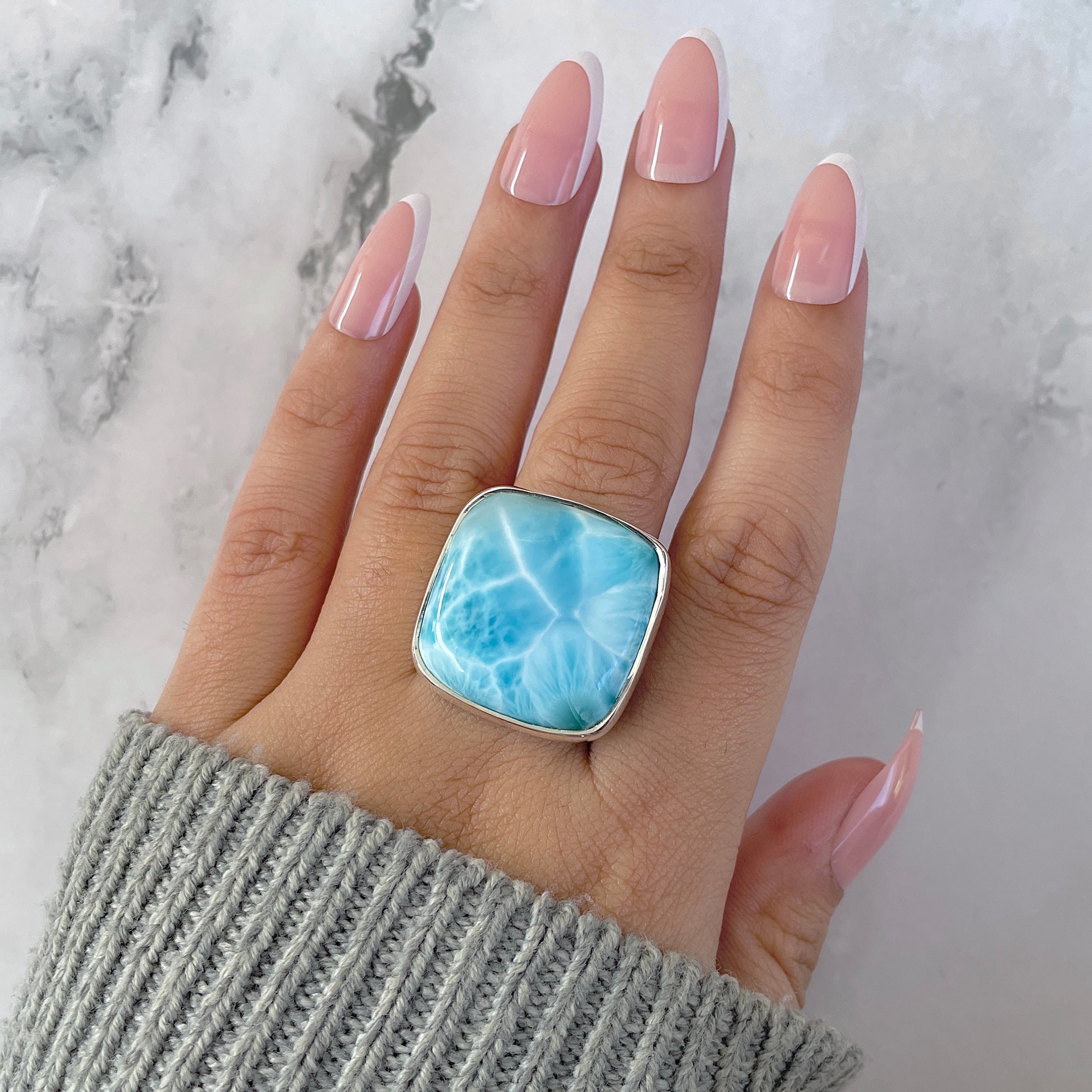 Larimar Adjustable Ring-(LAR-R-1482.)