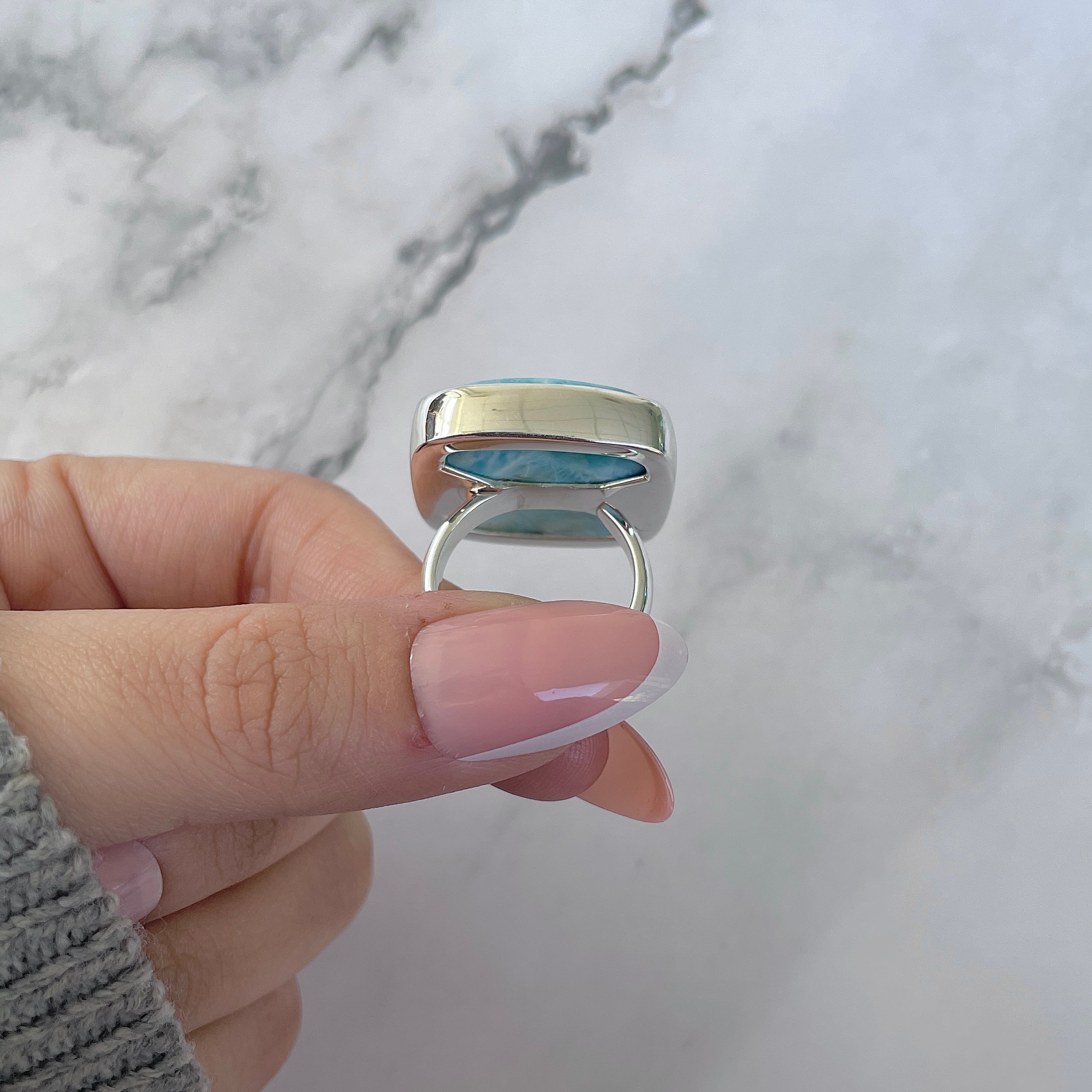 Larimar Adjustable Ring-(LAR-R-1482.)