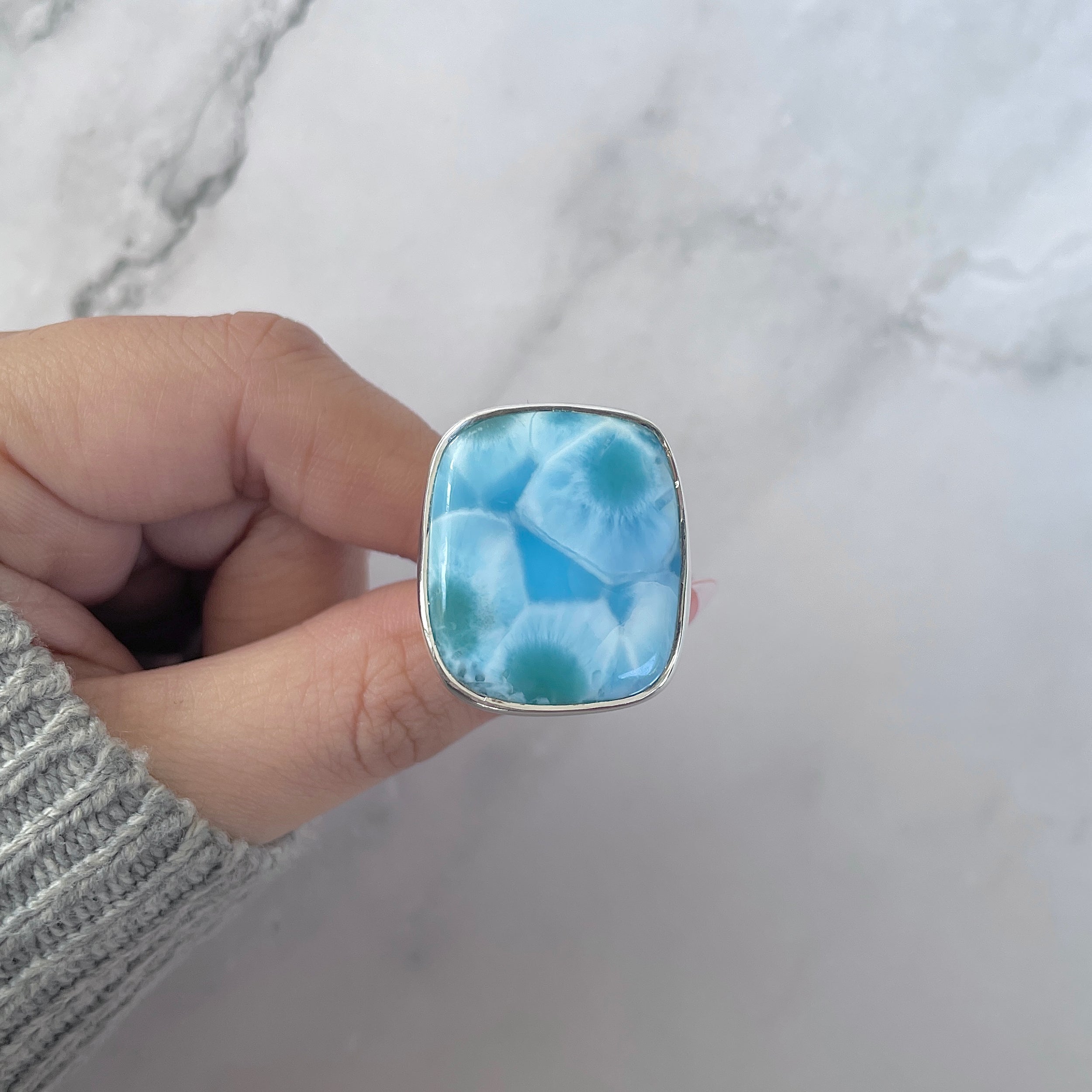 Larimar Adjustable Ring-(LAR-R-1483.)