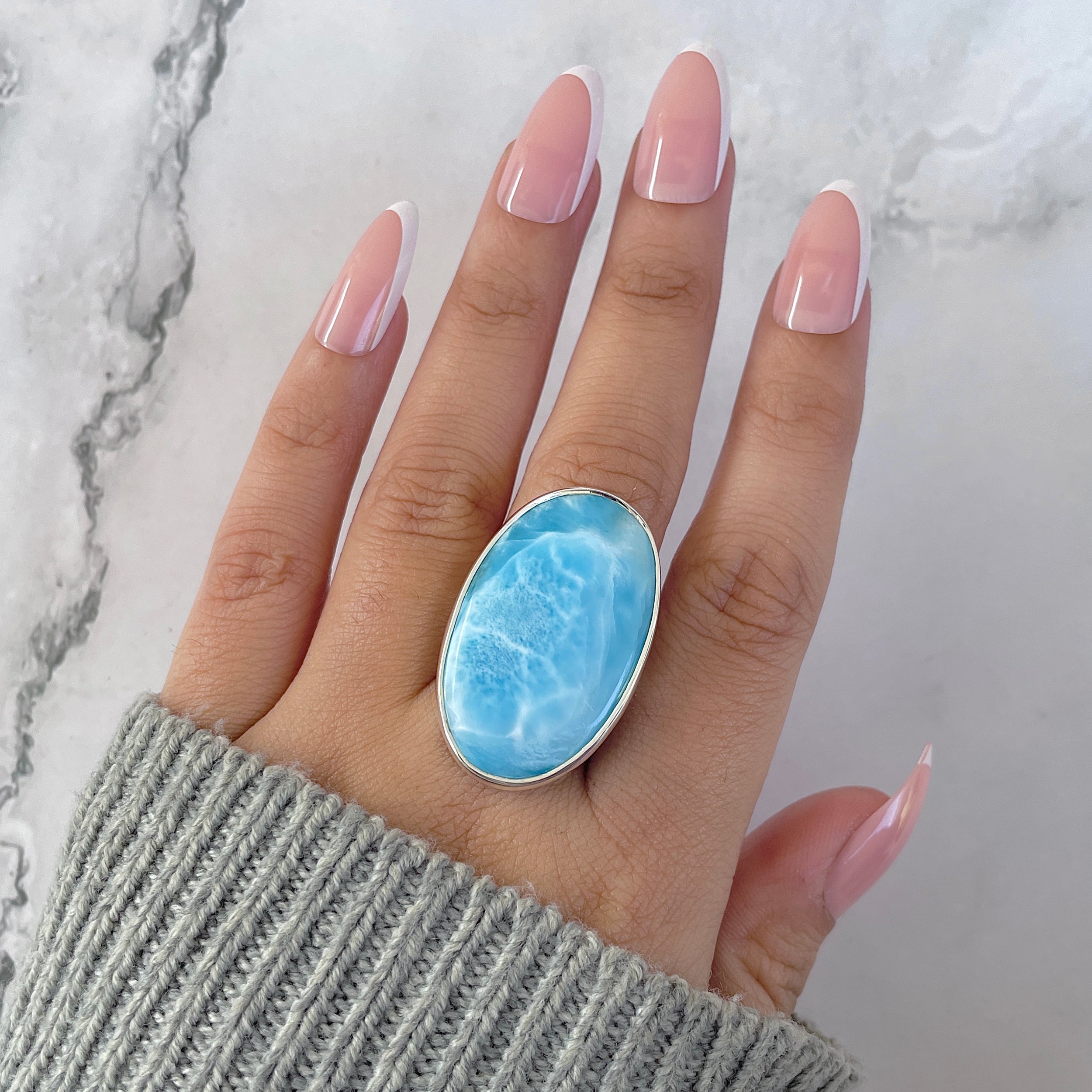 Larimar Adjustable Ring-(LAR-R-1484.)