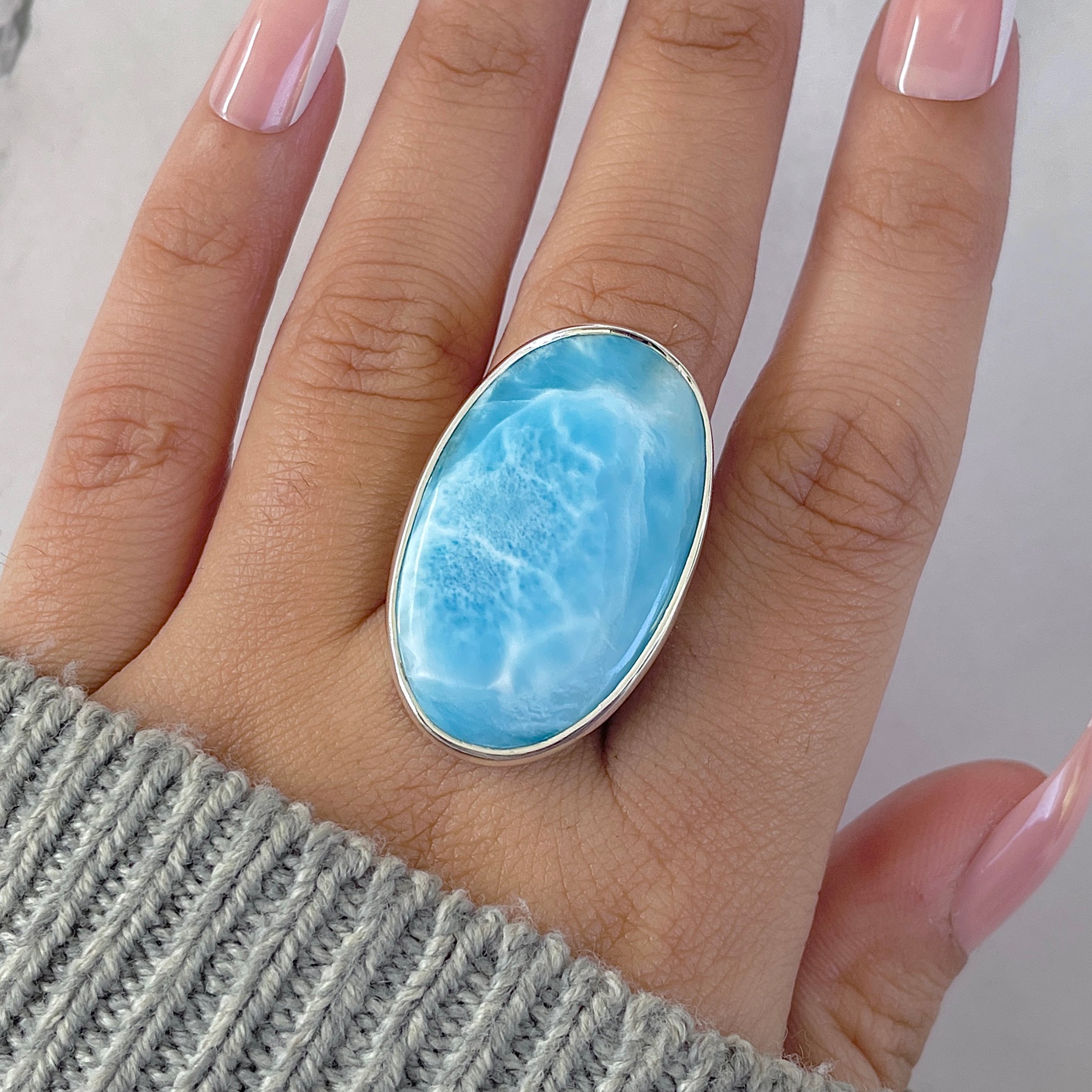 Larimar Adjustable Ring-(LAR-R-1484.)