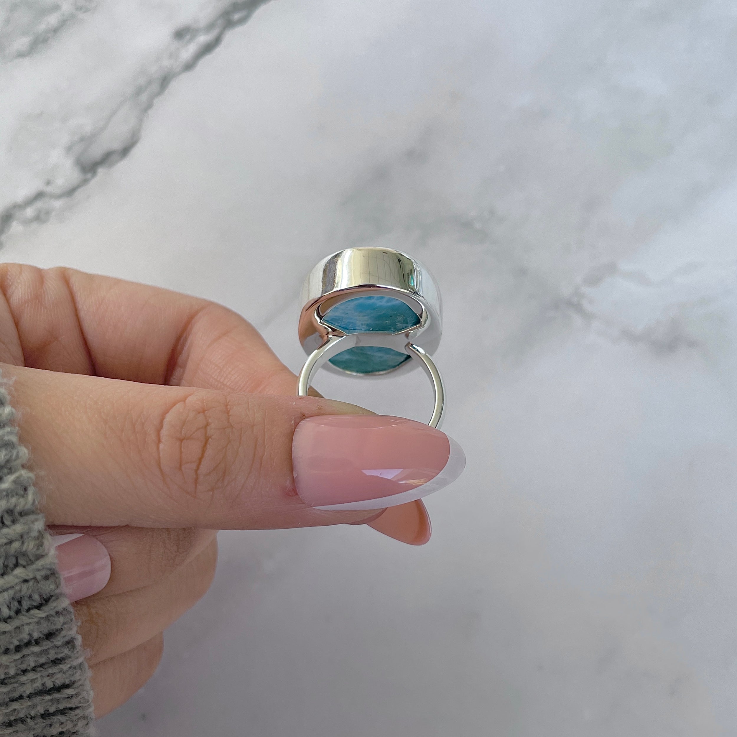 Larimar Adjustable Ring-(LAR-R-1484.)