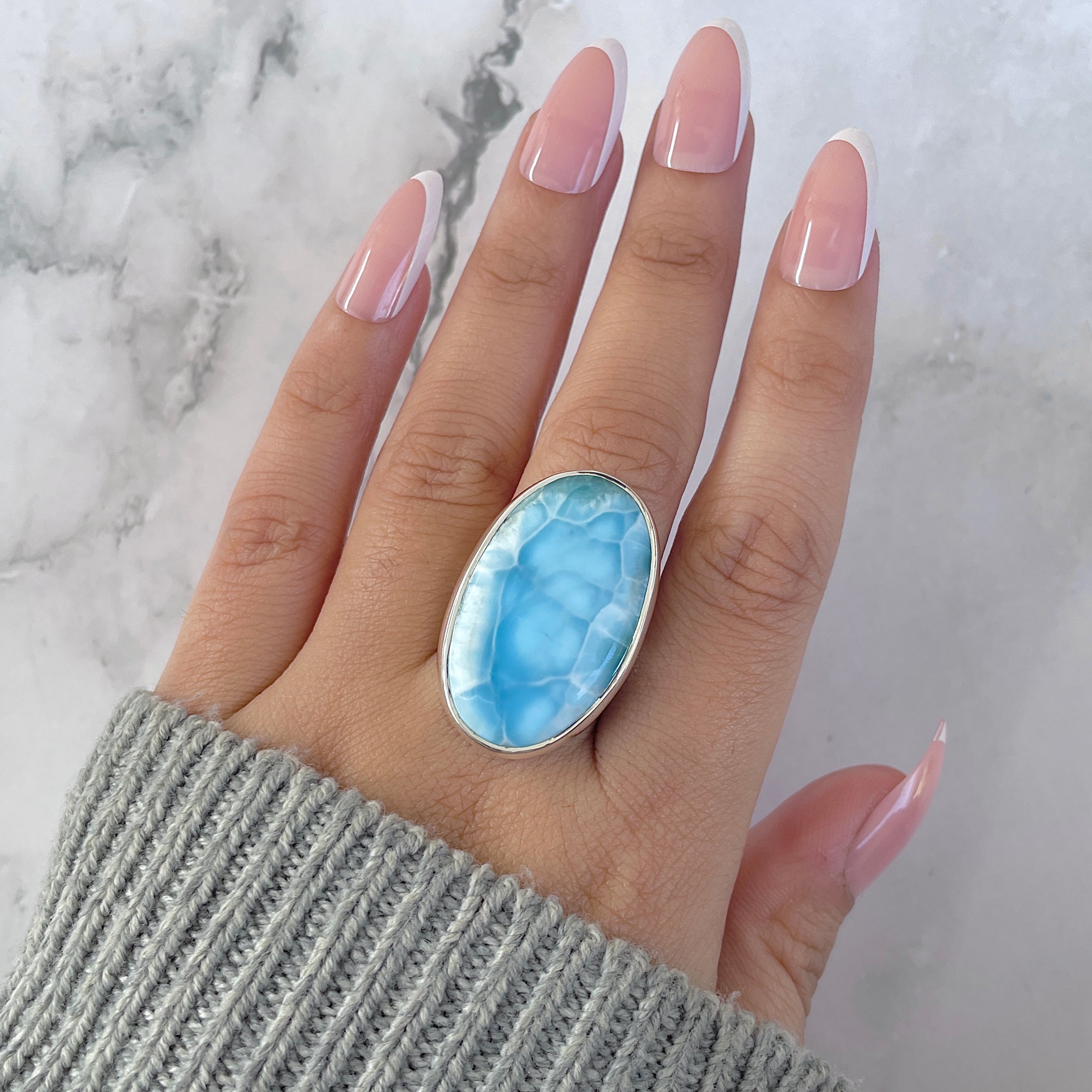 Larimar Adjustable Ring-(LAR-R-1486.)
